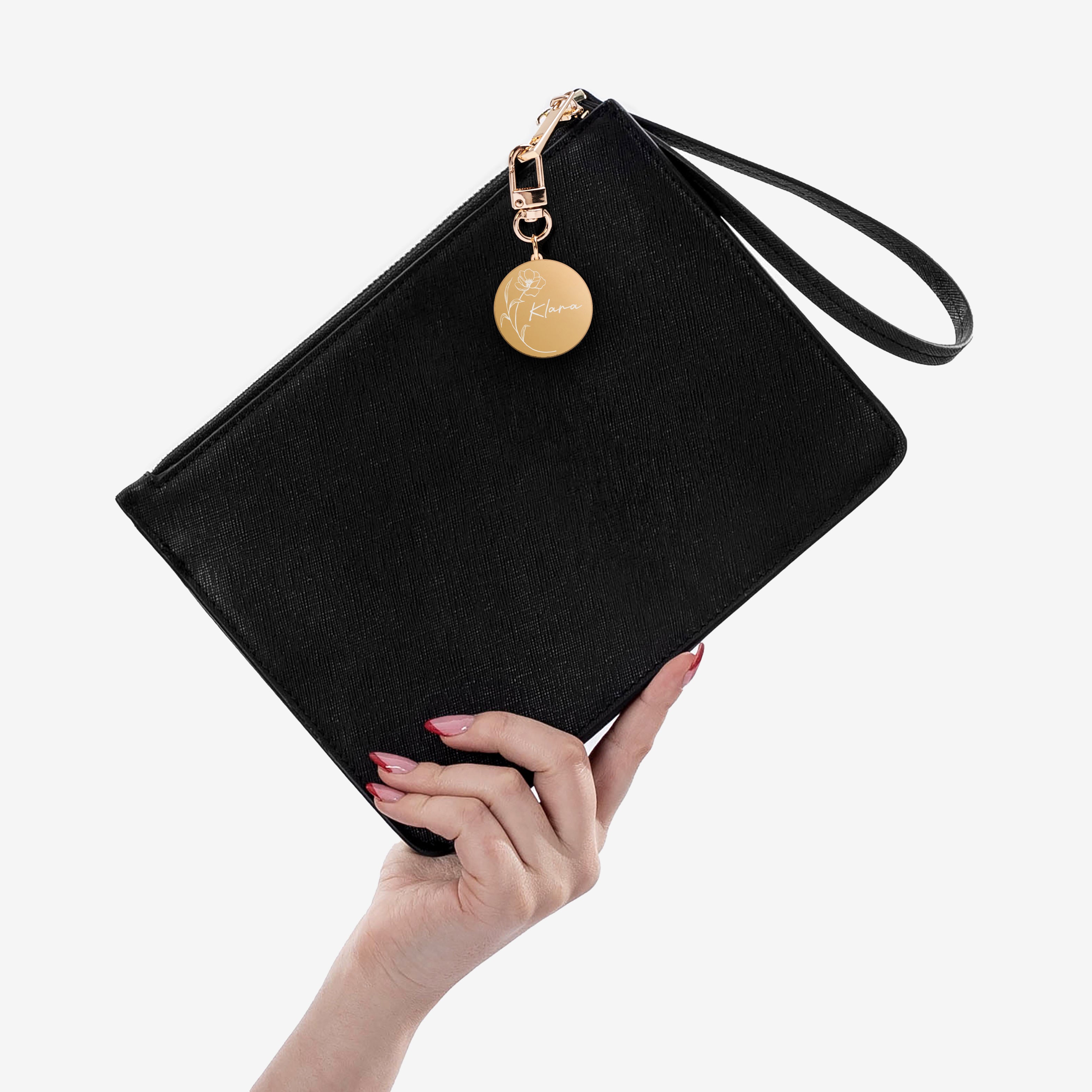 Personalizowana skórzana kopertówka - elegancki prezent dla kobiety prezent na urodziny dla niej