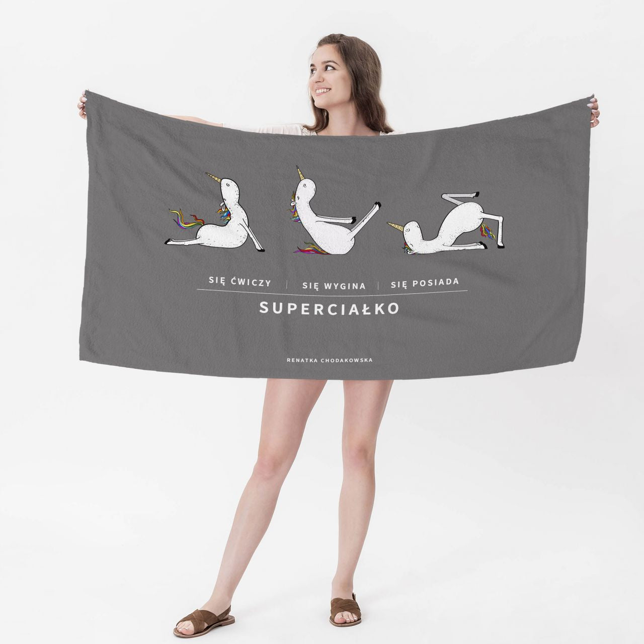 Ręcznik z zabawnym nadrukiem - prezent z jednorożcem prezent dla przyjaciółki ręcznik z jednorożcem