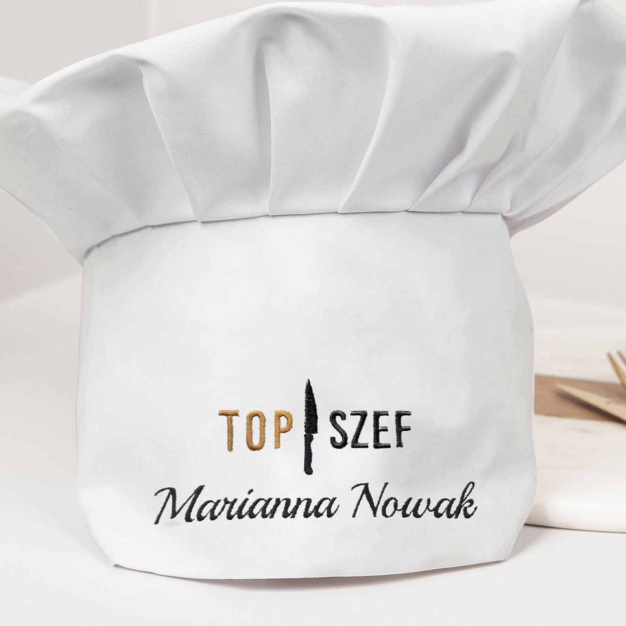 Czapka kucharska dla szefa kuchni - top szef