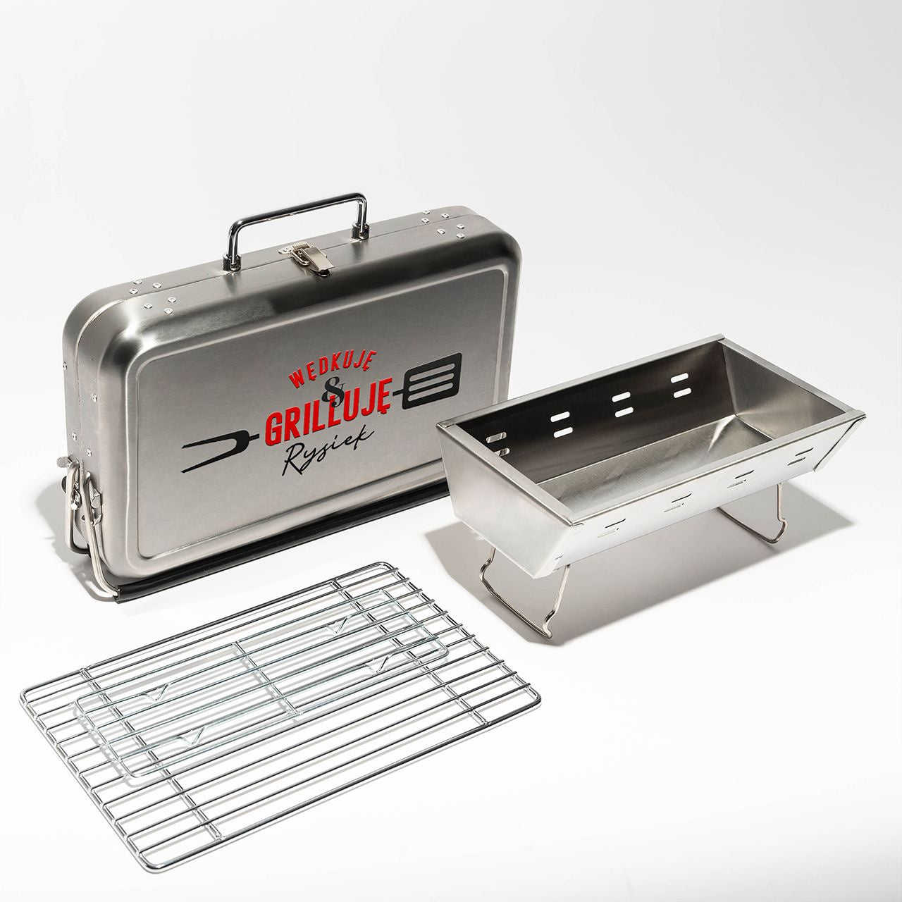 Przenośny mini grill na prezent dla wędkarza