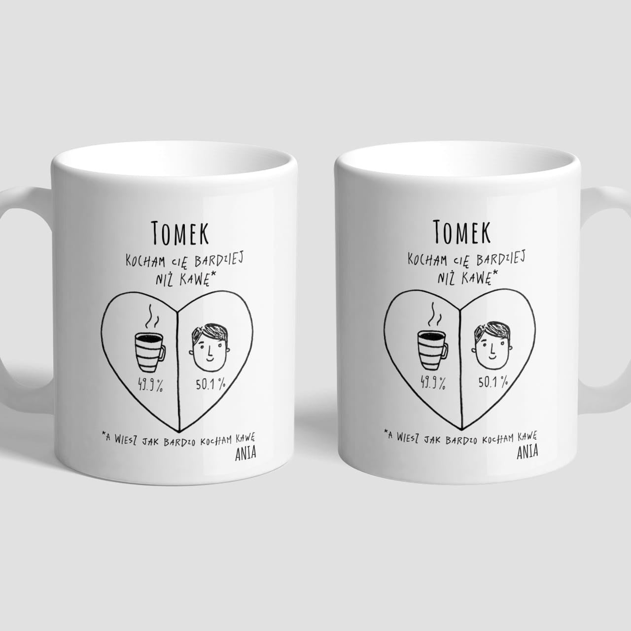 Personalizowany kubek na Walentynki z imieniem kubek personalizowany prezent na walentynki prezent walentynkowy