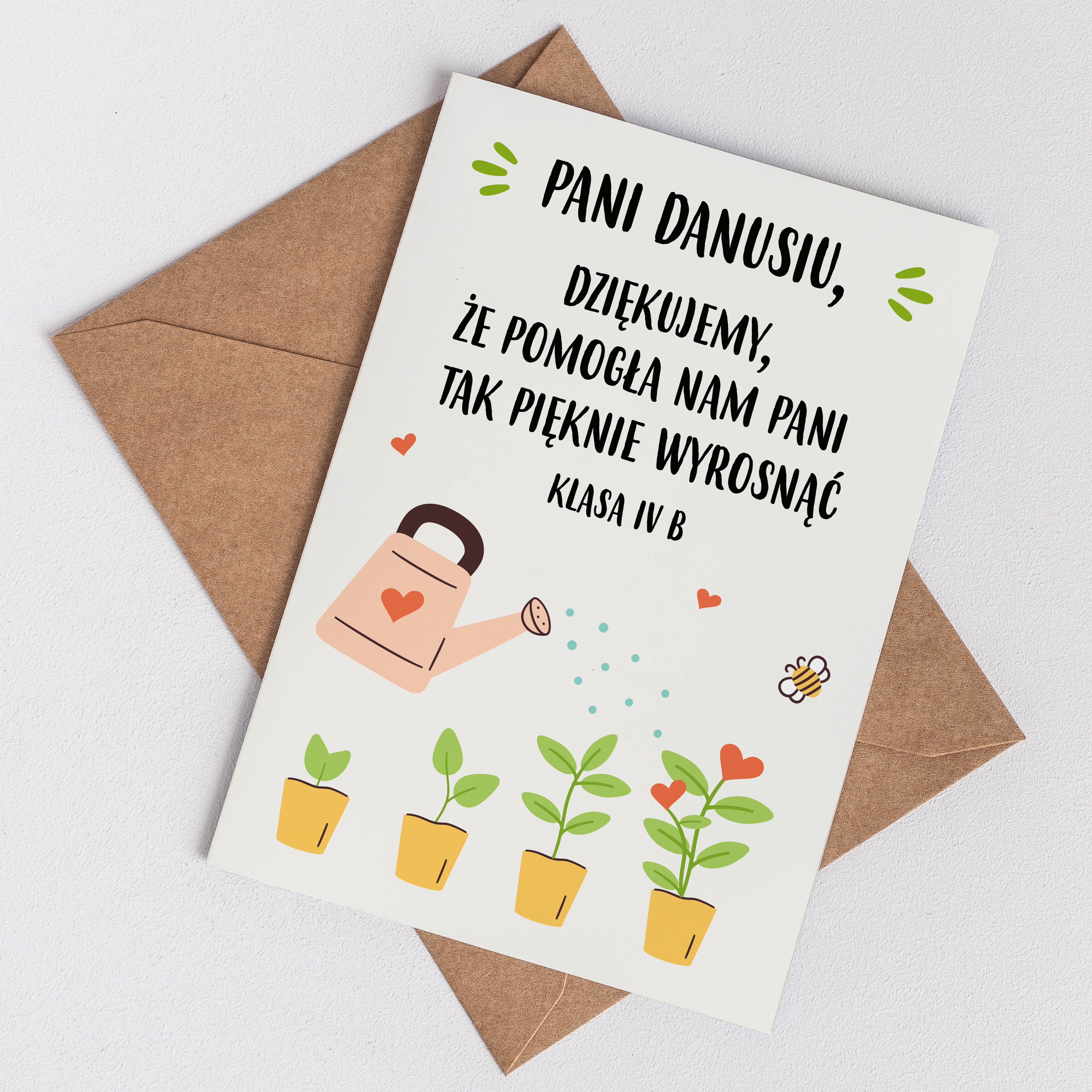 Kartka z podziękowaniem dla wychowawczyni