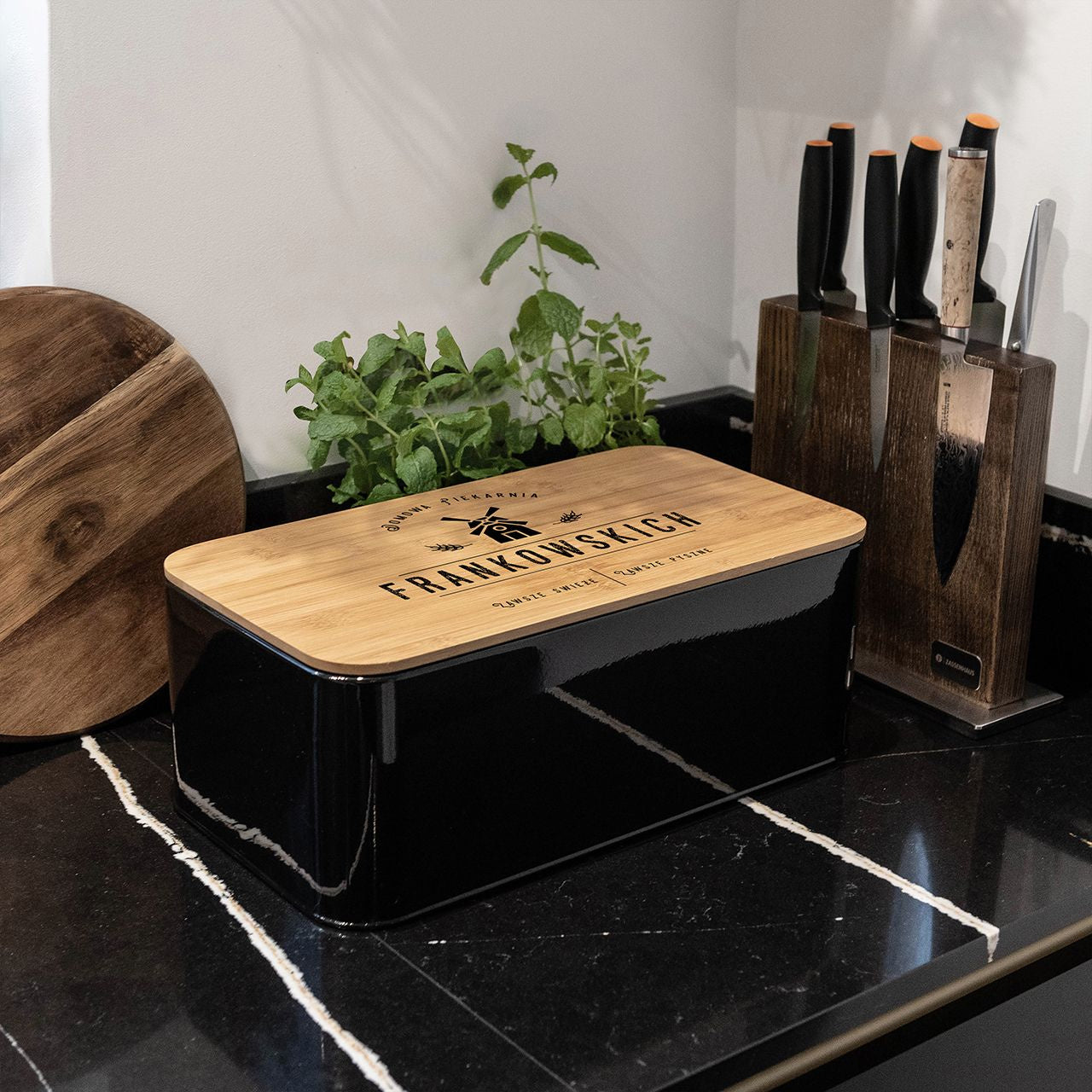 Chlebak z nadrukiem - prezent do kuchni pojemnik na chleb chlebak na pieczywo prezent dla piekarza