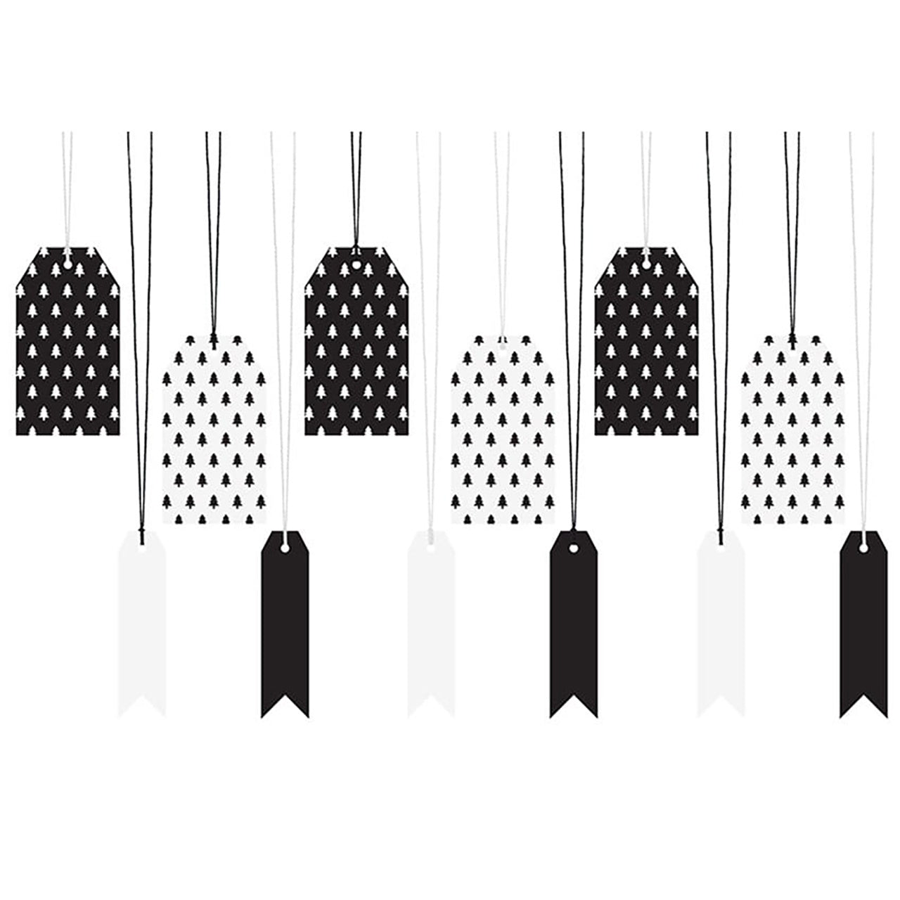 Zawieszki na prezenty 12 szt. choinki