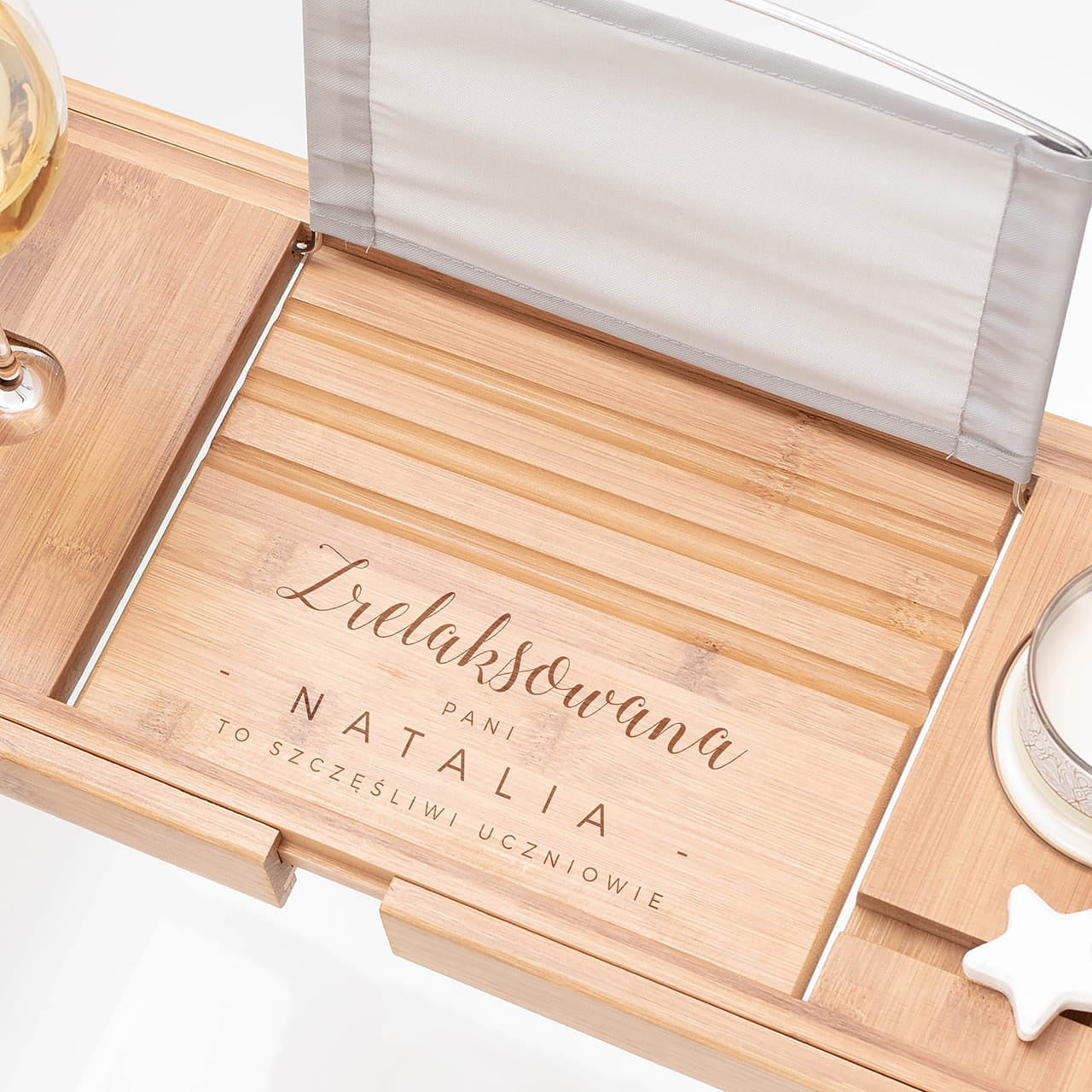 Drewniana półka na wannę na prezent dla wychowawczyni prezent dla nauczyciela prezent na dzień nauczyciela