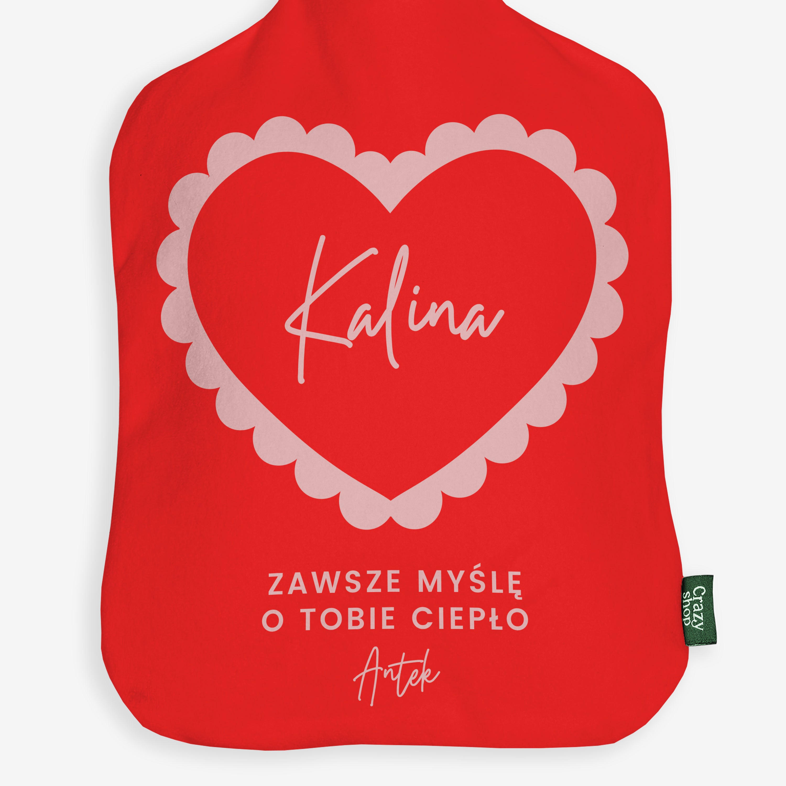 Personalizowany termofor dla dziewczyny - serce