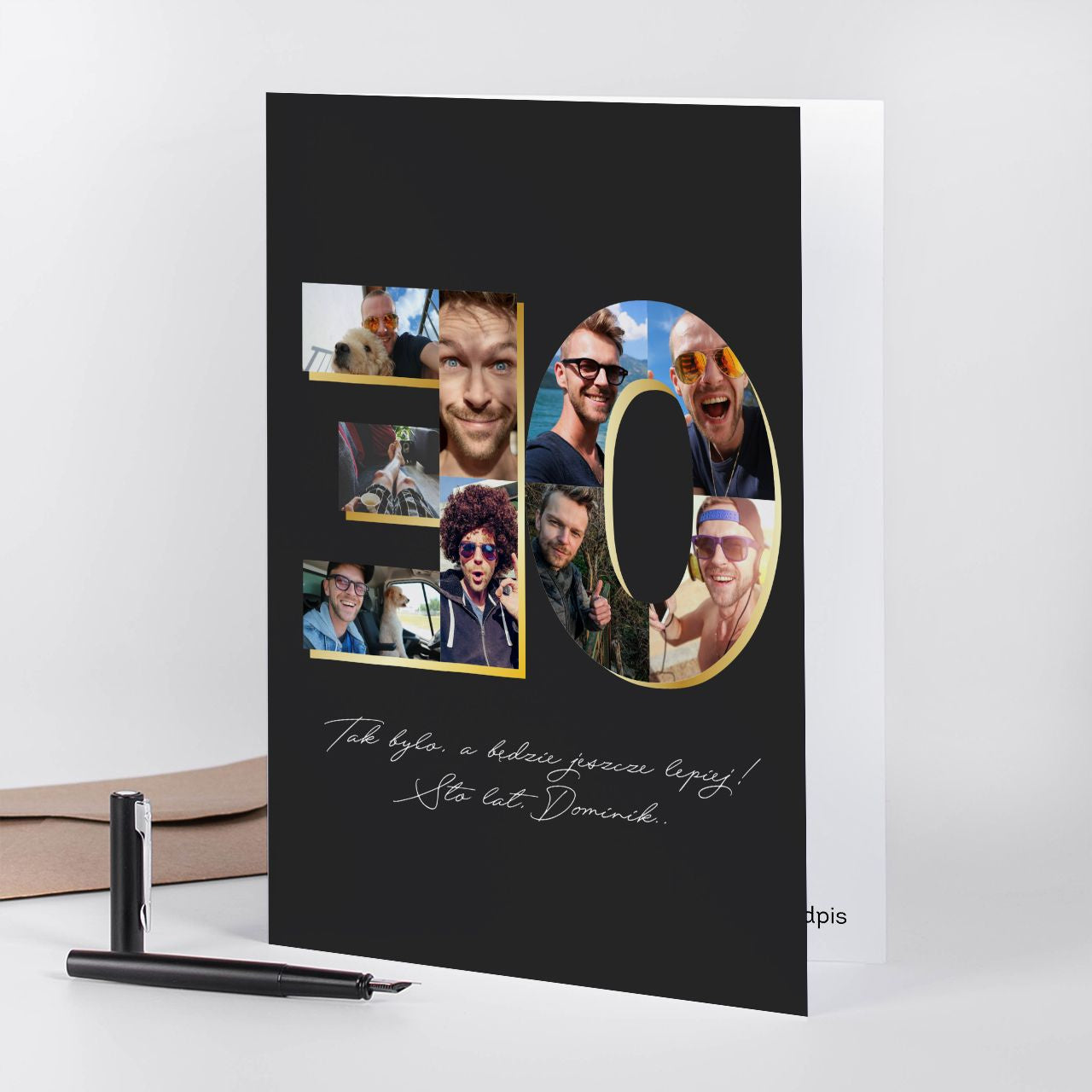 Duża kartka na 30 urodziny dla mężczyzny - kolaż zdjęć kartka urodzinowa upominek dla mężczyzny