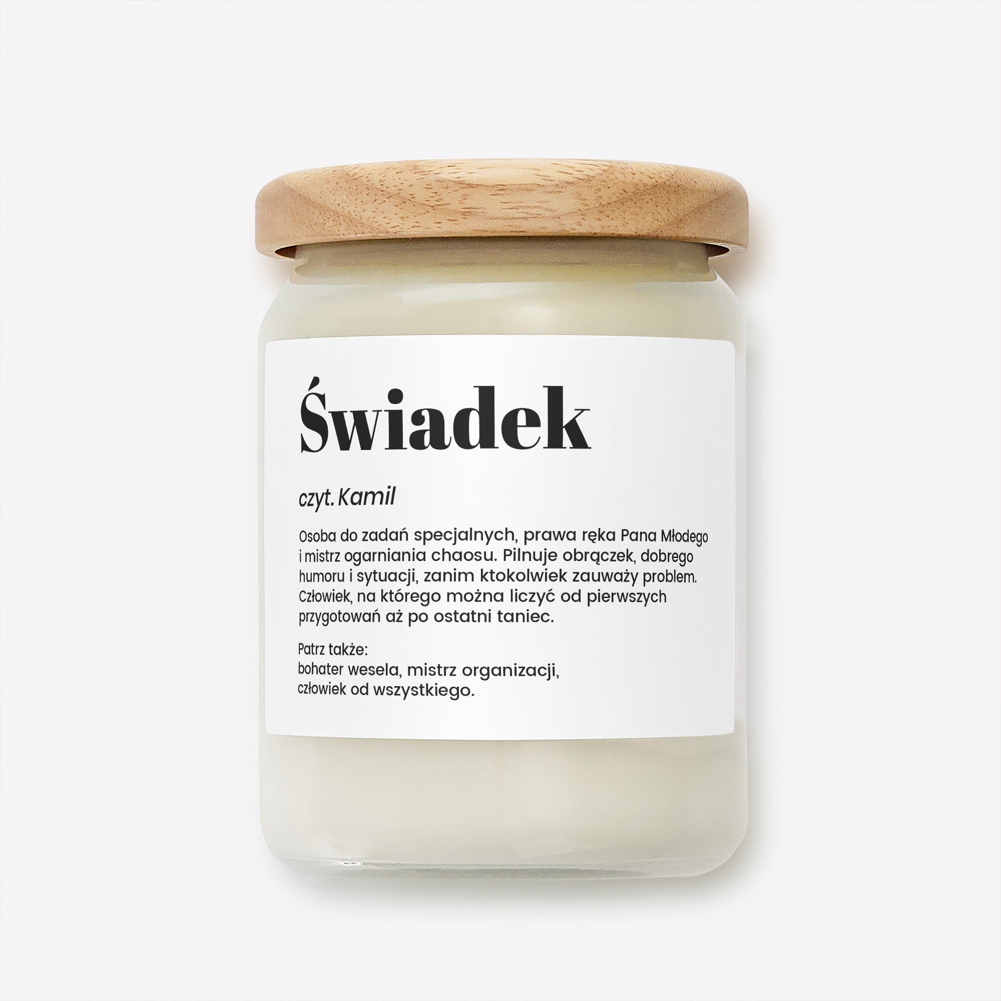 Świeca dla świadka - prezent dla świadka
