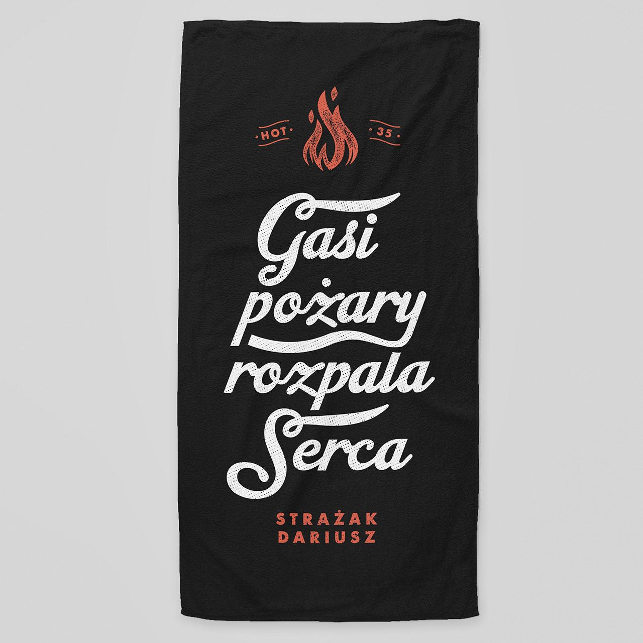 Ręcznik dla strażaka prezent dla strażaka ręcznik z nadrukiem gadżet dla strażaka personalizowany ręcznik