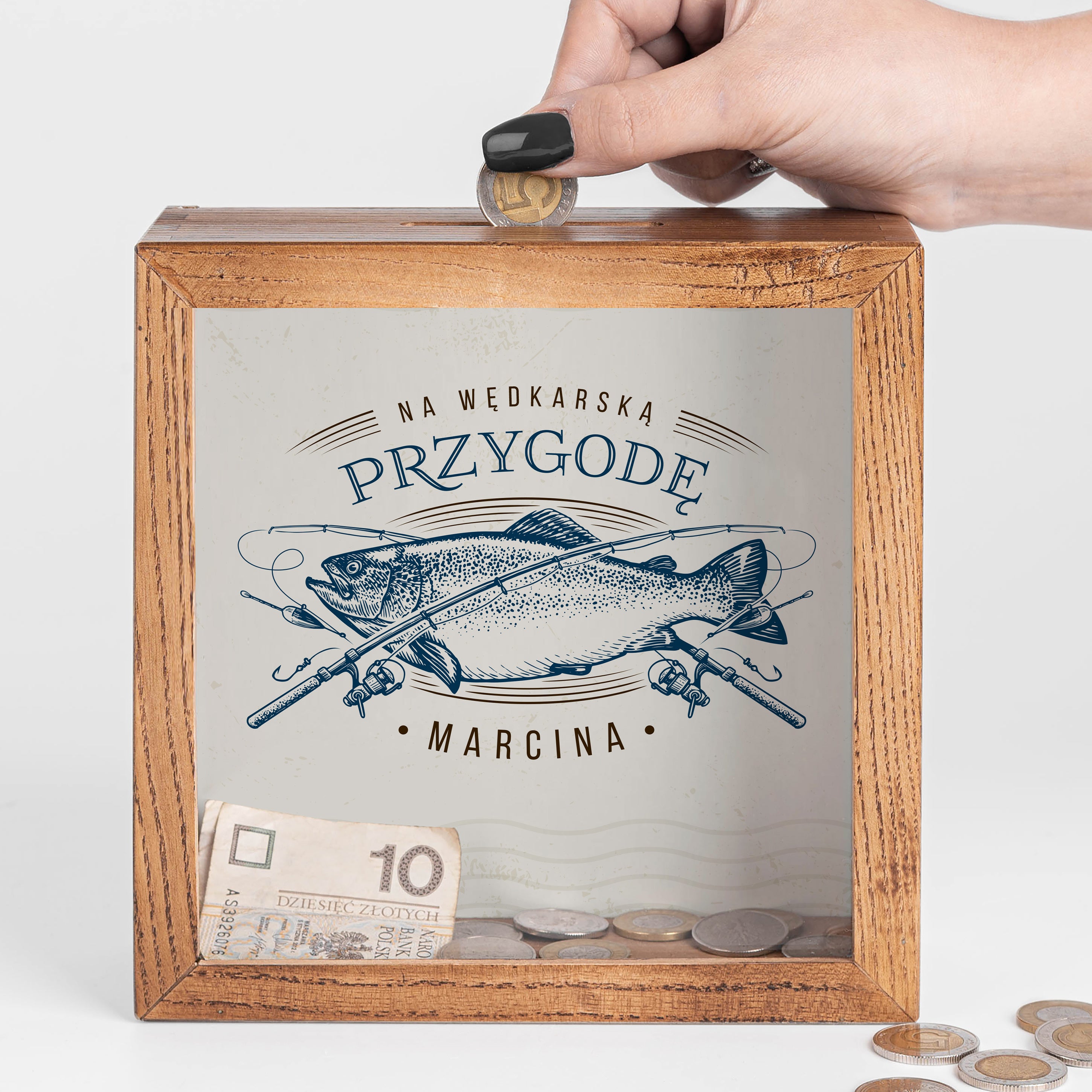 Skarbonka dla wędkarza - personalizowany prezent