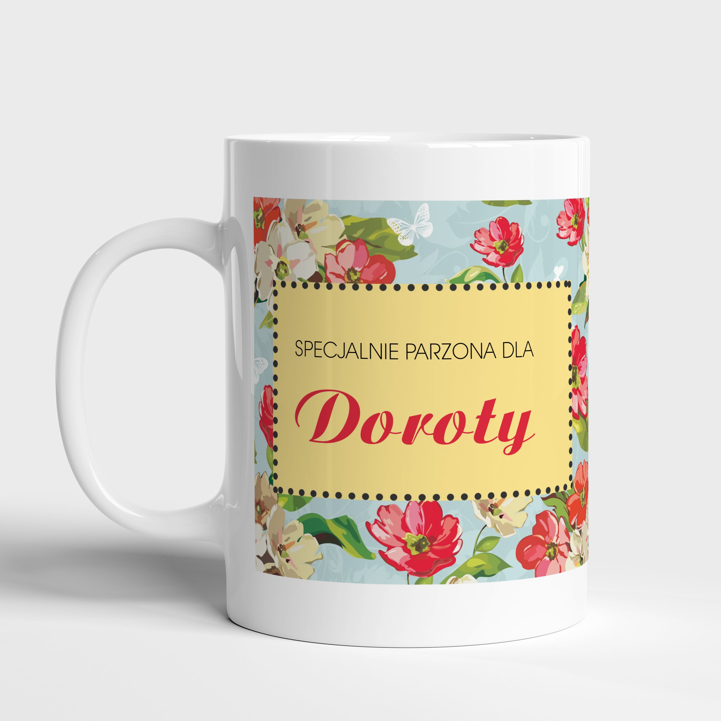 Personalizowany kubek dla niej - Kwiatki