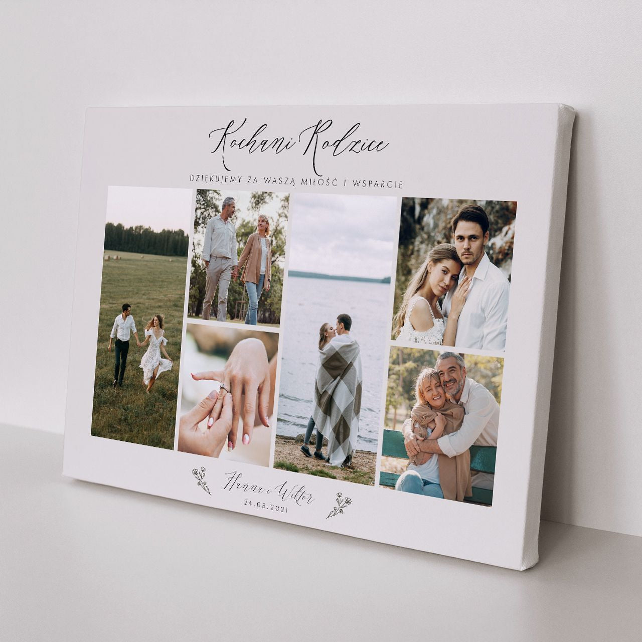 Kolaż zdjęć na płótnie - podziękowania dla rodziców na weselu prezent dla rodziców na weselu zdjęcia na płótnie