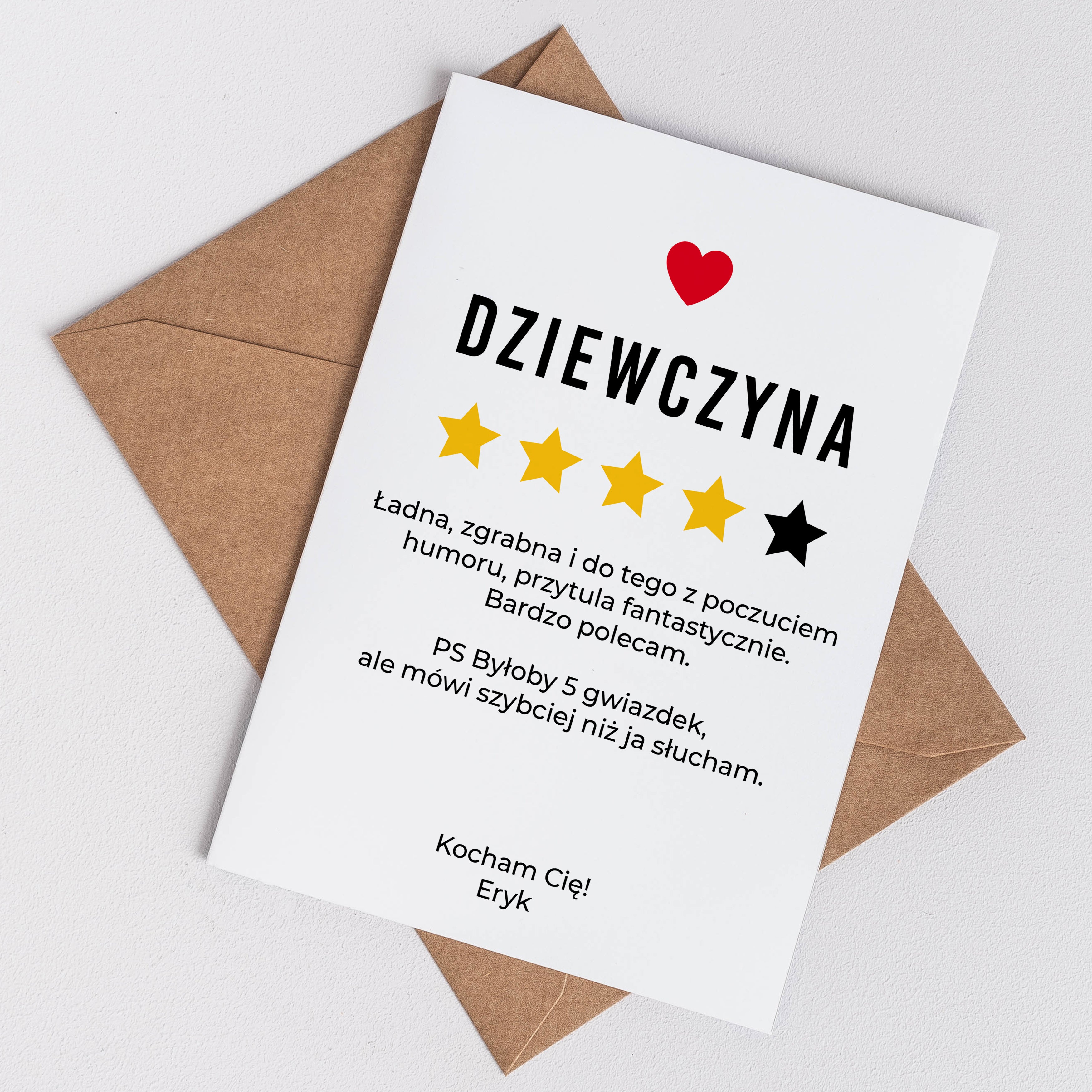 Kartka na walentynki dla niej - upominek dla dziewczyny