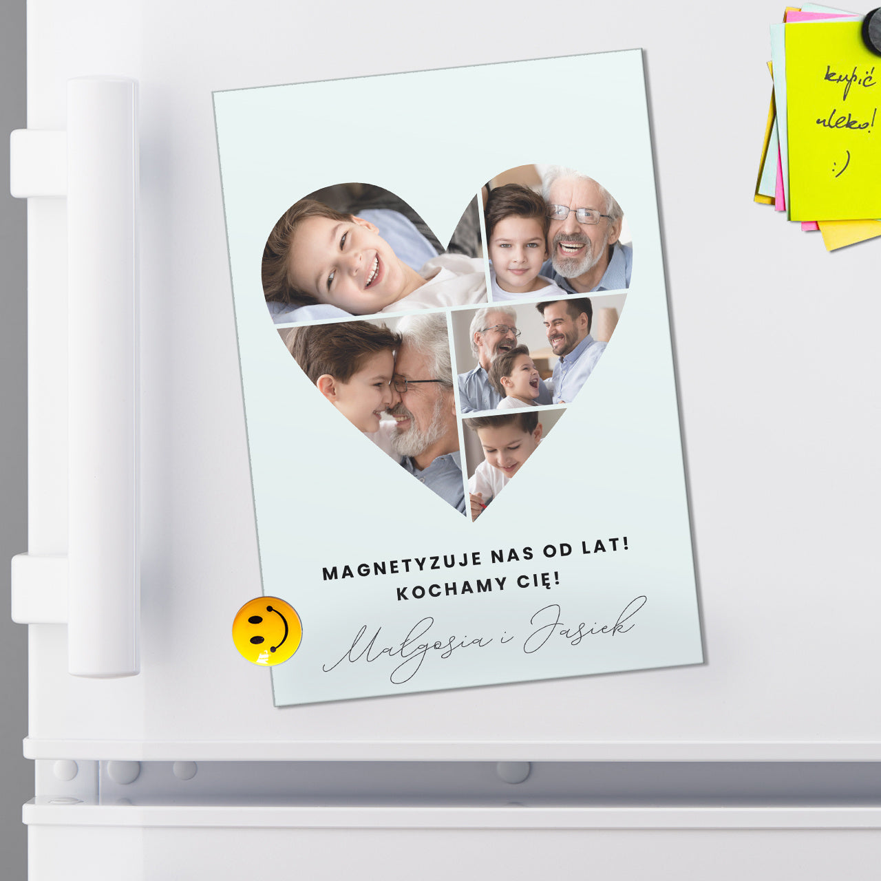 Personalizowany magnes dla dziadka - Serce - upominek dla dziadka