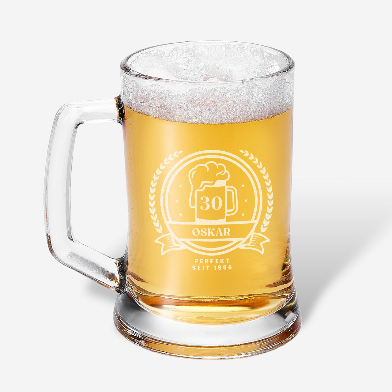 Gravierter BIERKRUG ZUM 30. GEBURTSTAG