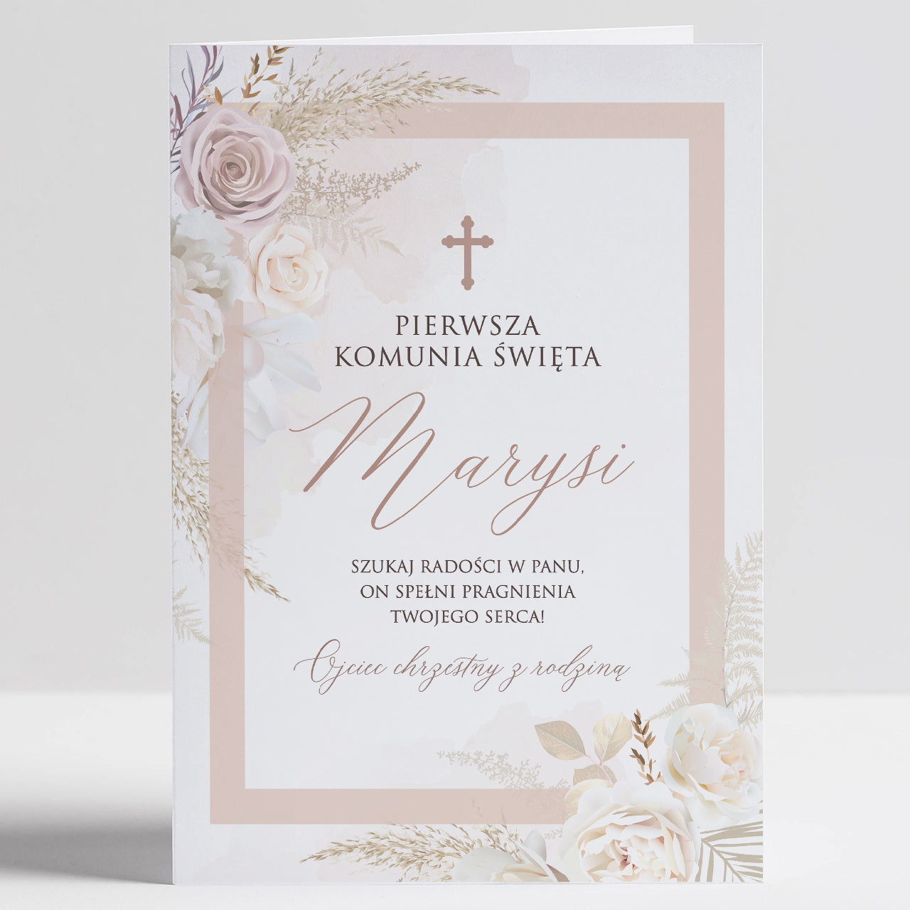 Kartka od Ojca Chrzestnego na Komunię