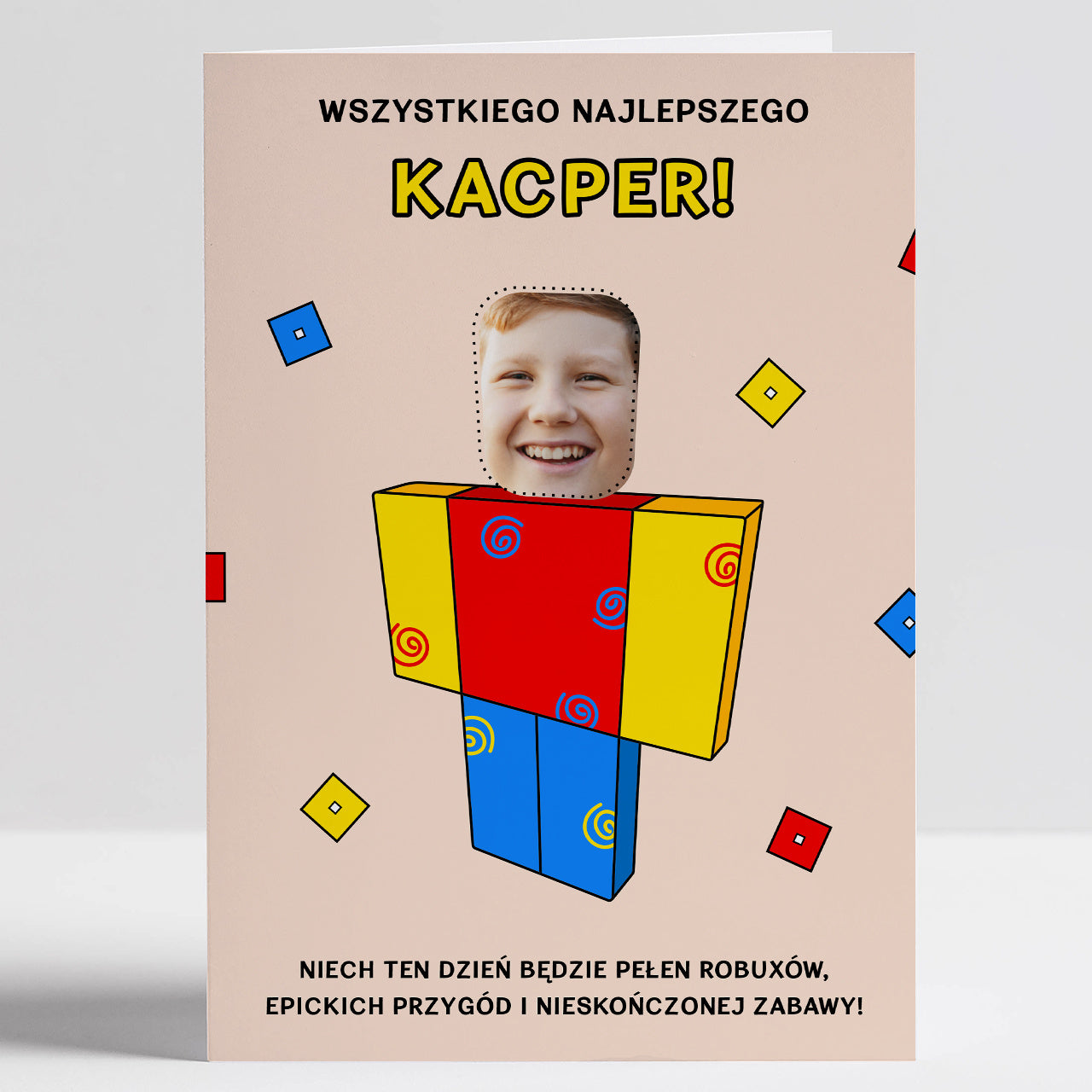 Personalizowana kartka na urodziny dla gracza prezent dla gracza kartka ze zdjęciem