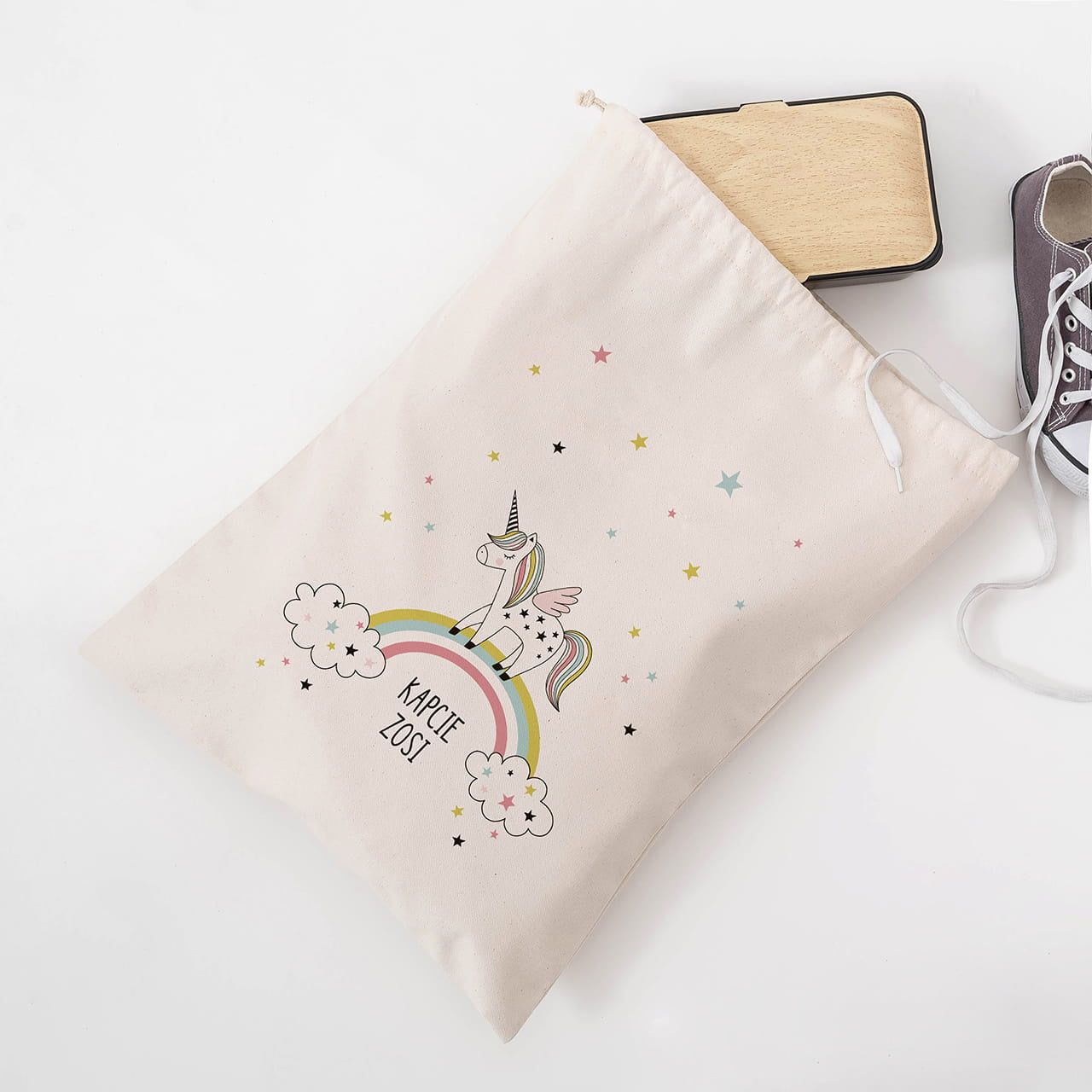 Worek na kapcie do przedszkola - prezent dla dziewczynki