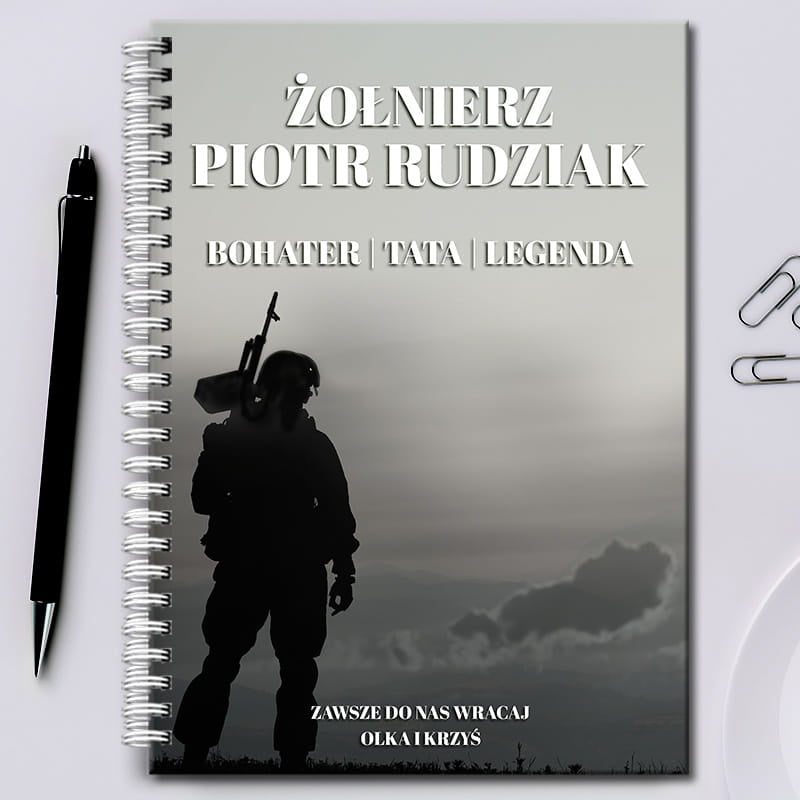 Notatnik dla żołnierza prezent dla żołnierza notes wojskowy notatnik personalizowany prezent dla wojskowego