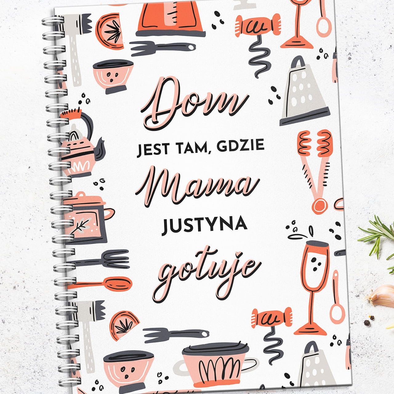 Personalizowany zeszyt na przepisy na Dzień Mamy przepiśnik personalizowany prezent dla mamy prezent na Dzień Mamy