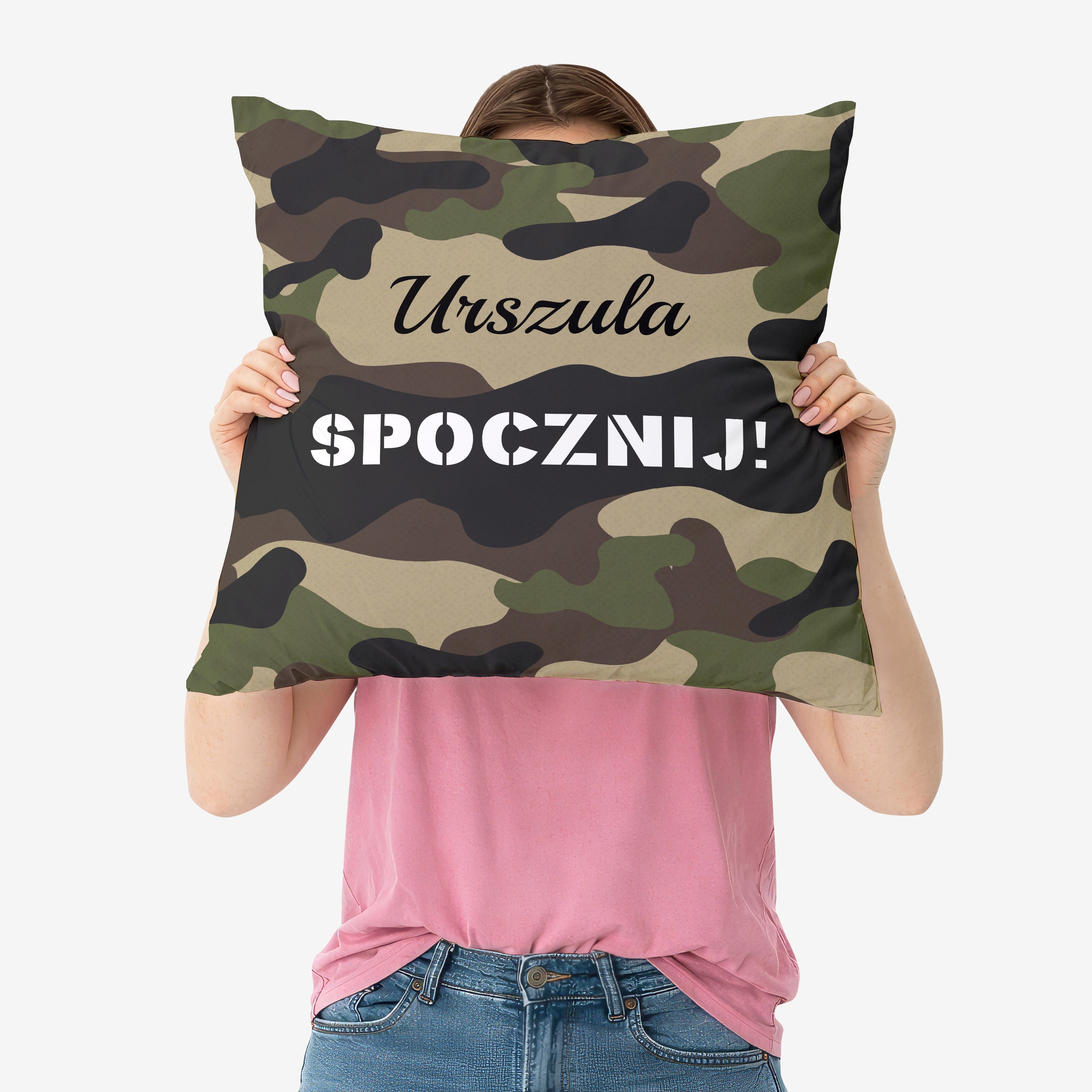Personalizowana poduszka dla żołnierki prezent dla żołnierki poduszka moro prezent na przysięgę wojskową