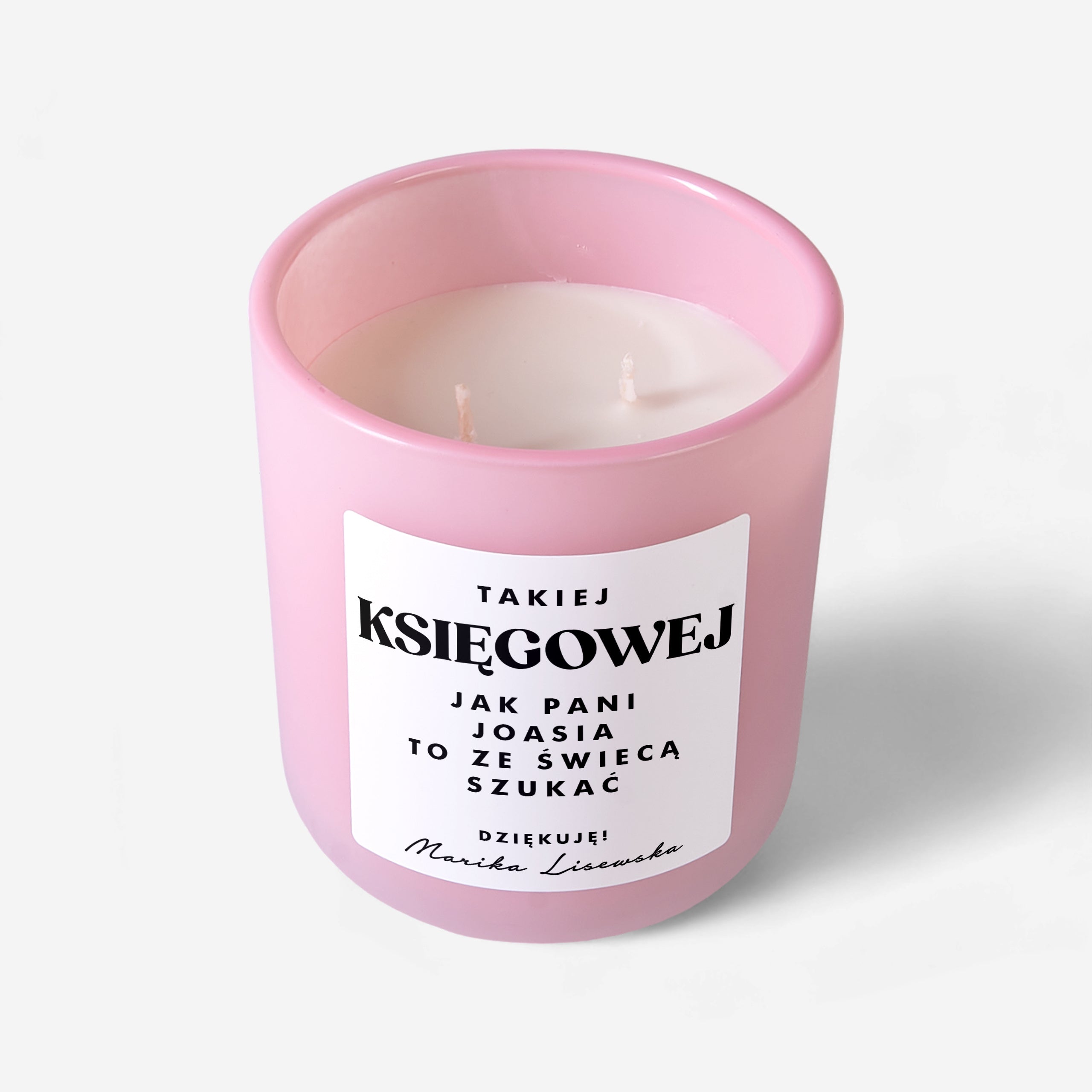 Personalizowana świeca sojowa na prezent dla księgowej - Ze świecą szukać świeca personalizowana