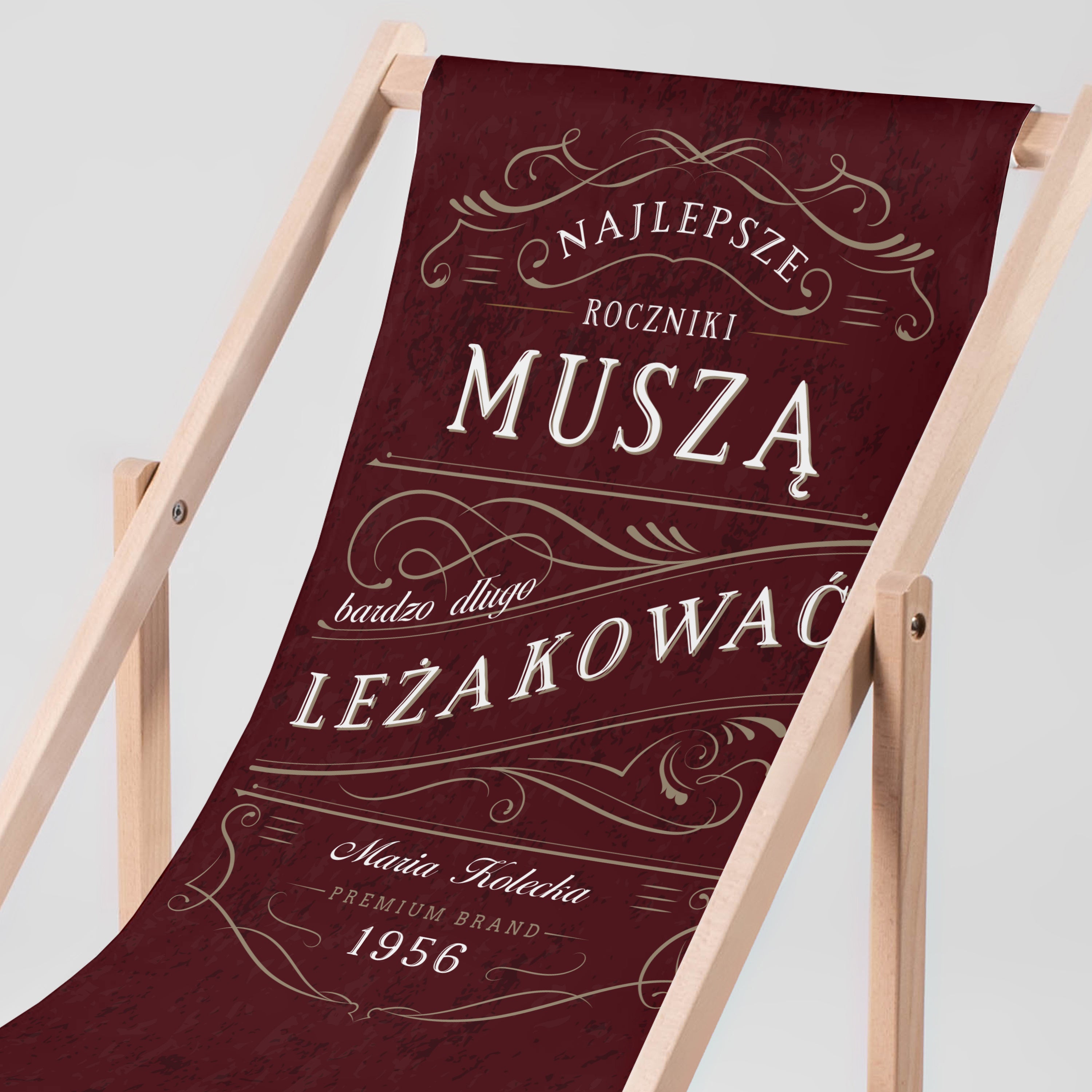 Leżak z nadrukiem dla amatorów wina - prezent urodzinowy prezent dla miłośników wina leżak personalizowany