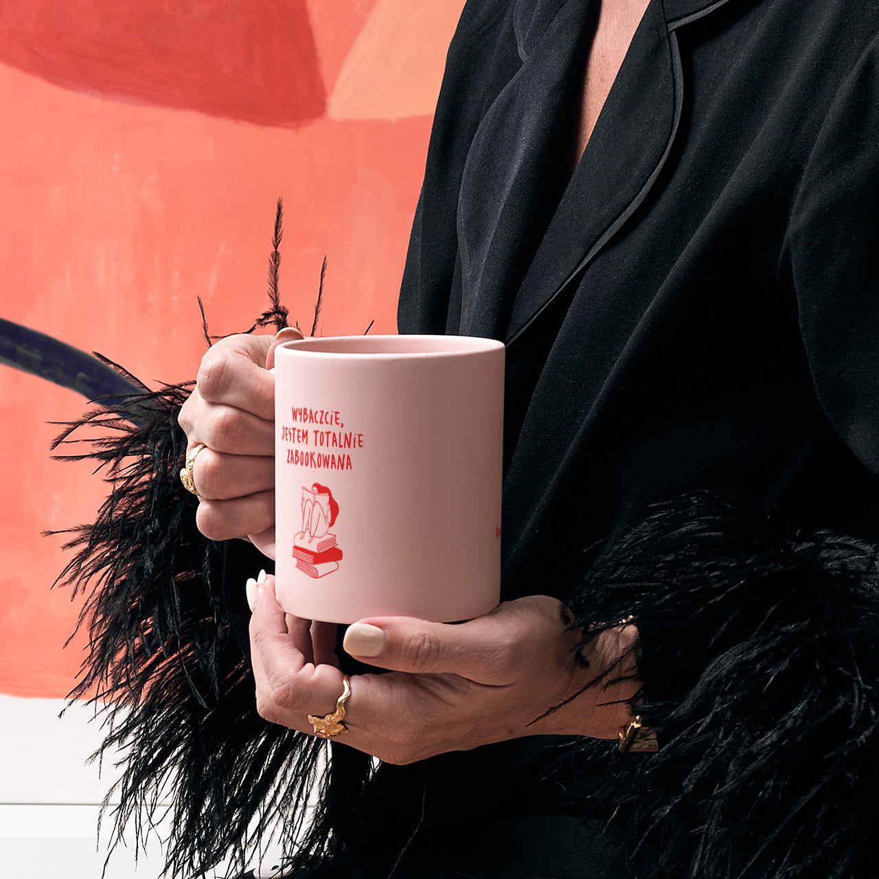 Różowy kubek dla książkary – zabookowana prezent dla książkary prezent dla niej  personalizowany kubek 