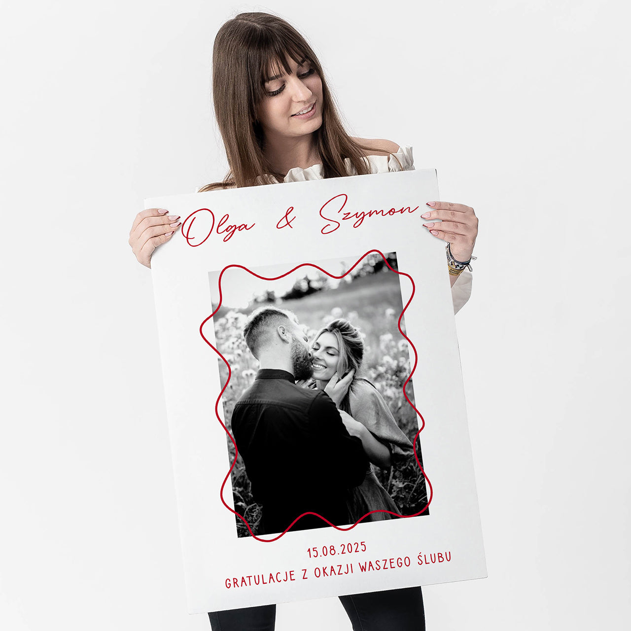Kartka ślubna ze zdjęciem - Gratulacje prezent na ślub kartka ślubna personalizowana ze zdjęciem