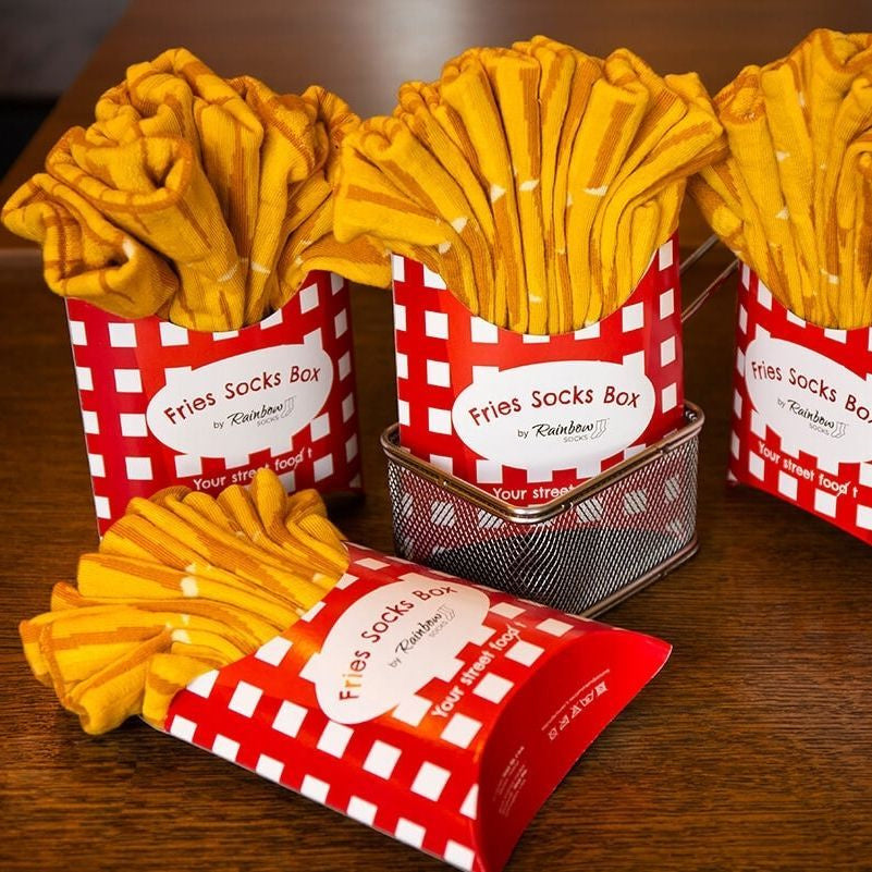 Skarpetki Frytki męskie prezent dla chłopaka prezent dla męża prezent na Dzień Chłopaka