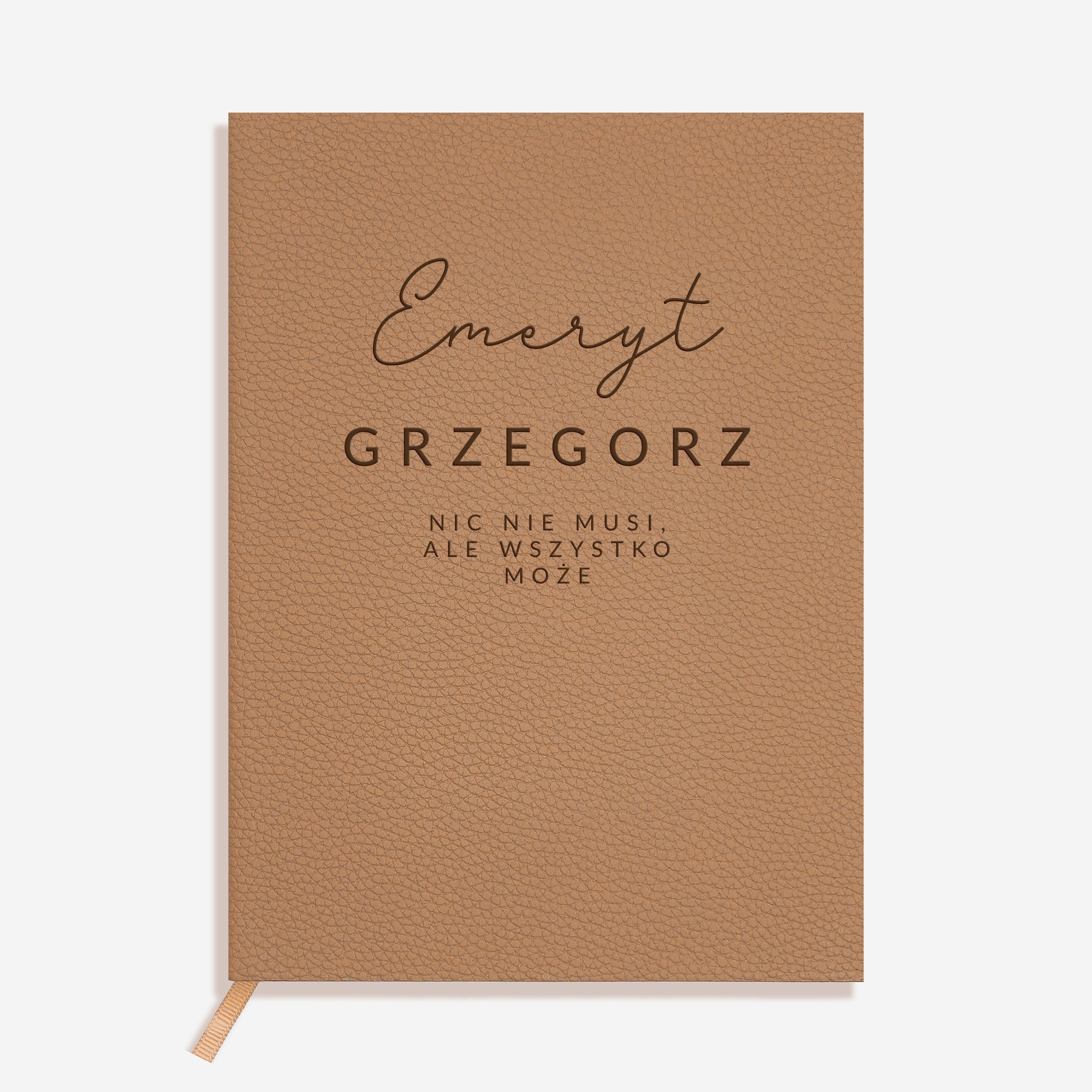 Personalizowany notes ze złotymi brzegami - prezent z okazji przejścia na emeryturę