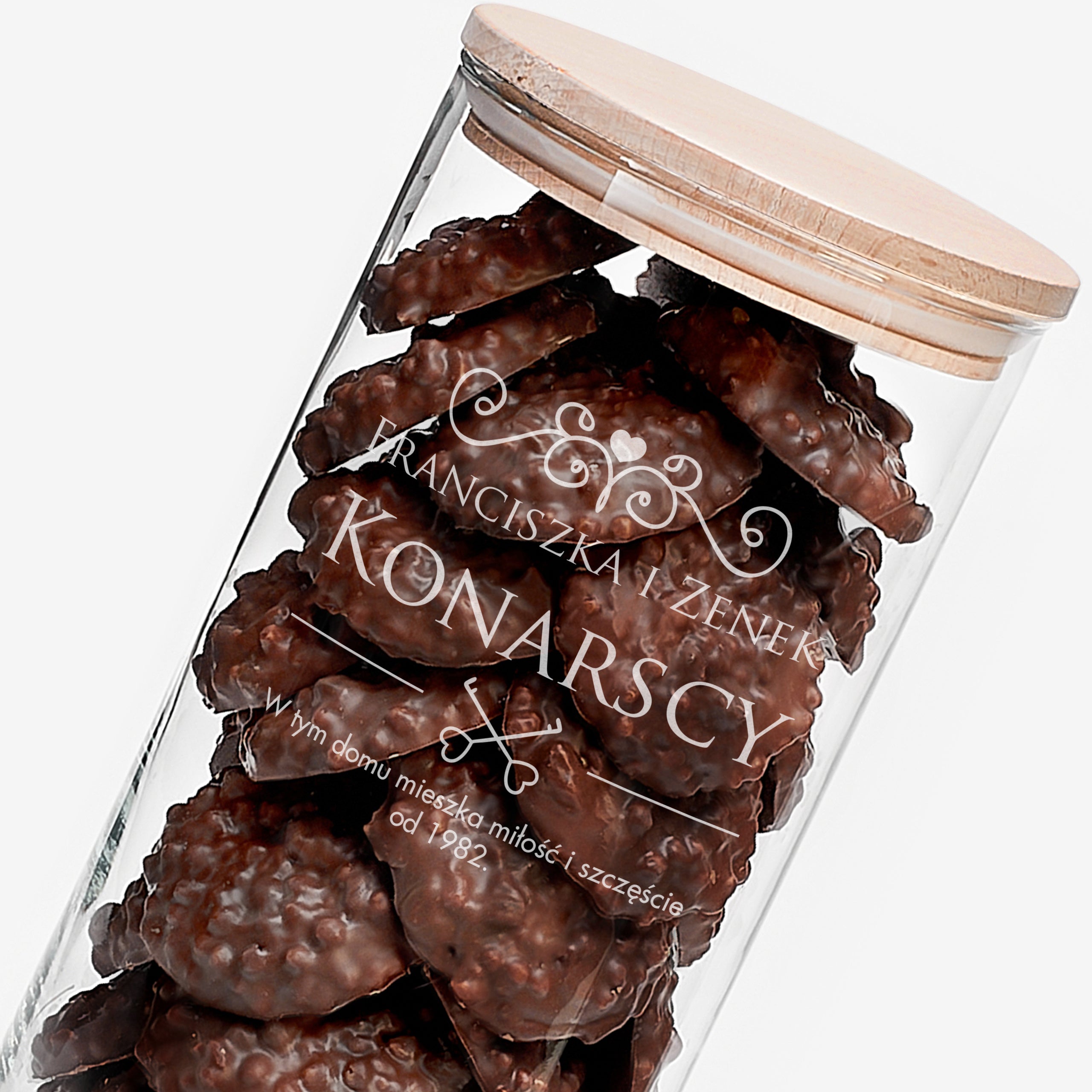 Grawerowany słoik na ciastka - prezent na Rocznicę Ślubu dla rodziców