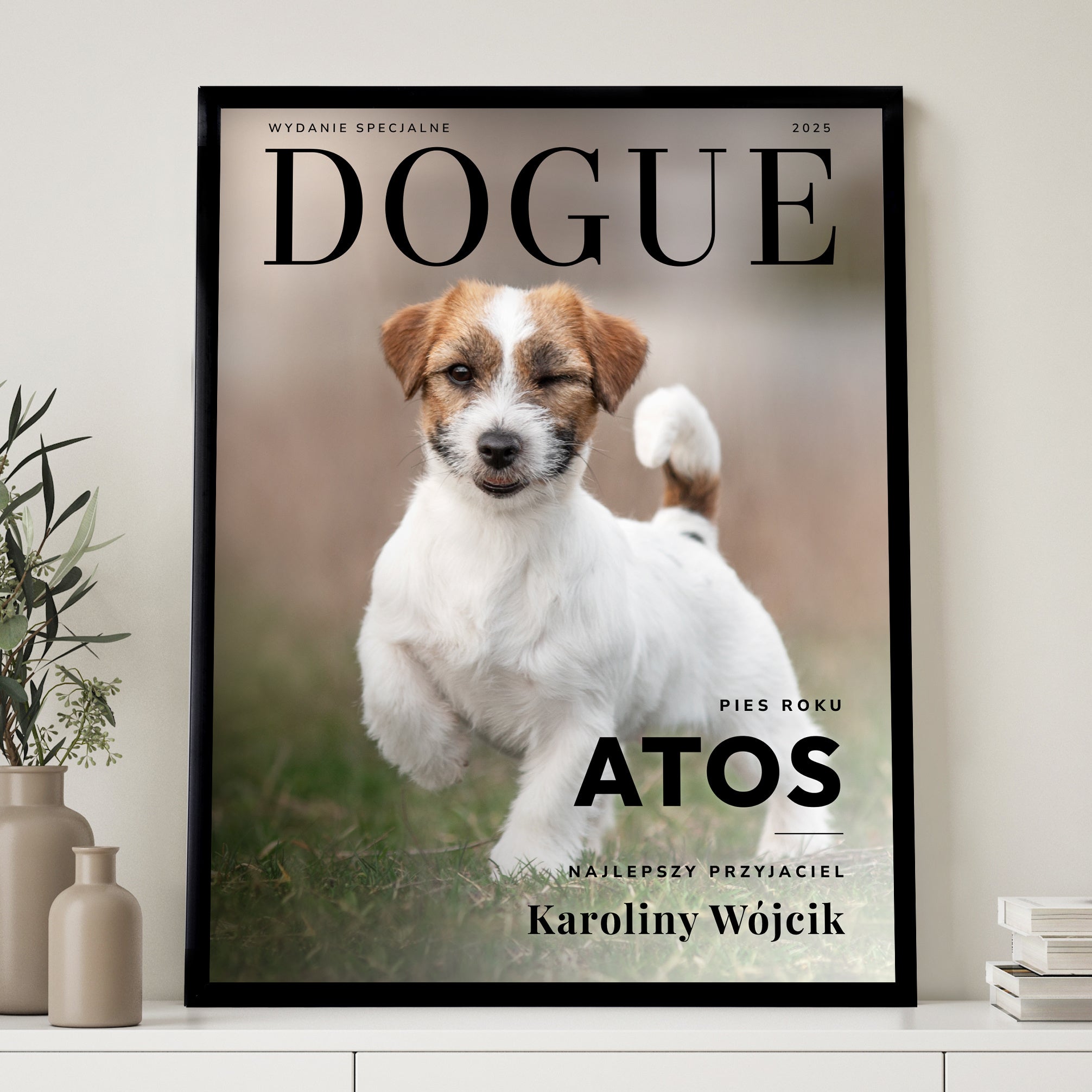 Plakat dla miłośnika psów - Dogue prezent dla miłośnika psów plakat z pupilem plakat do salonu z psem