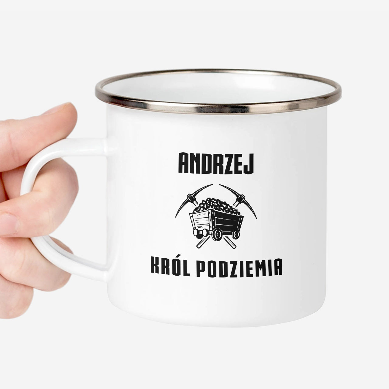 Kubek emaliowany dla górnika
