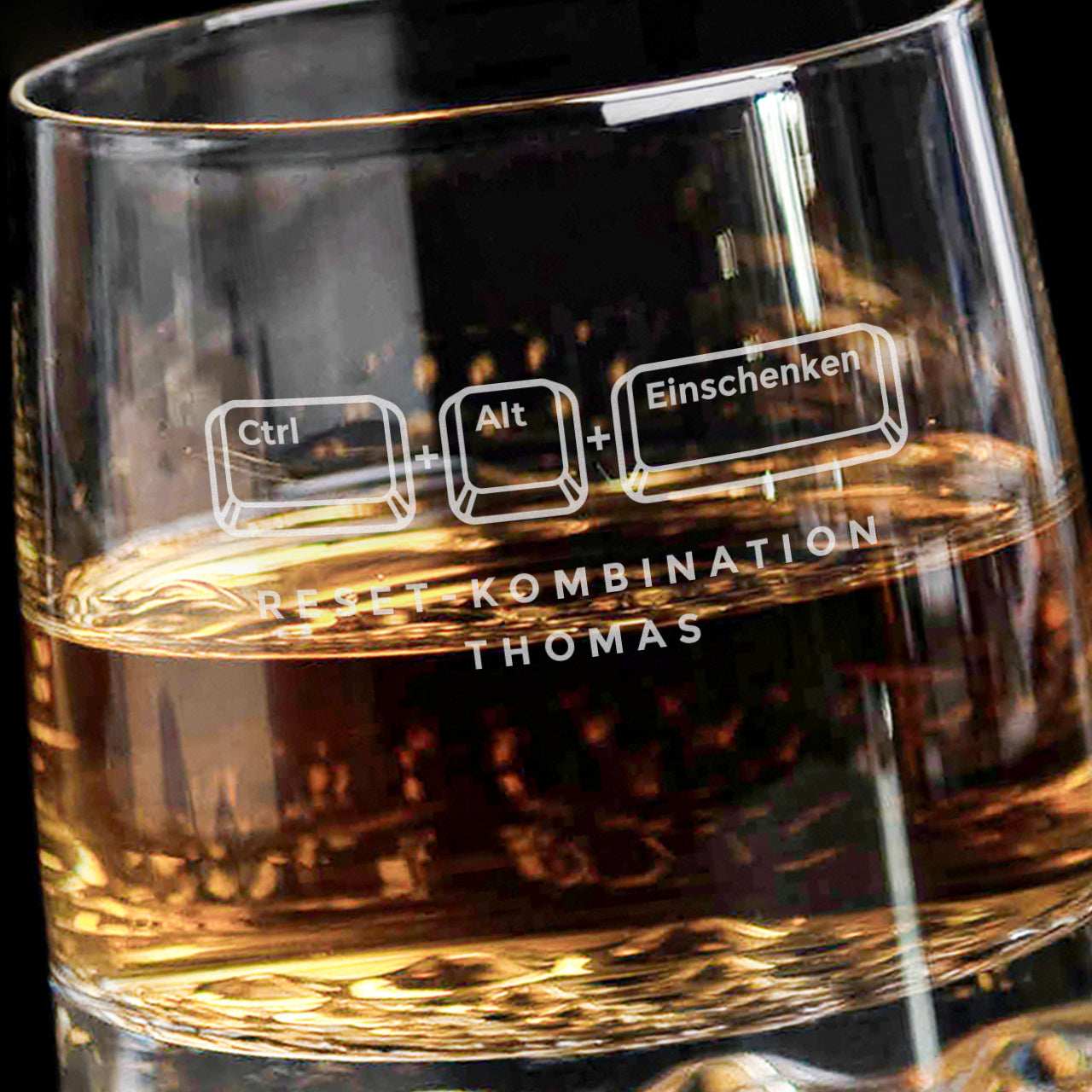 Personalisiertes Whiskyglas RESET Geschenk für einen Informatiker