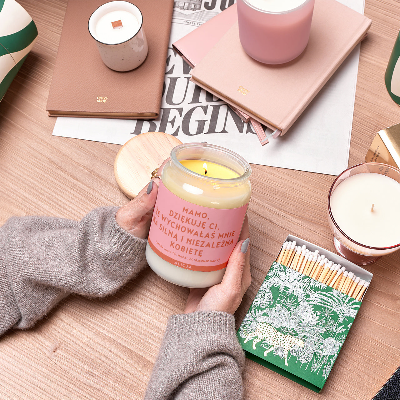 Świeczka z personalizacją dla mamy – dziękuję świeczka zapachowa na prezent dla mamy