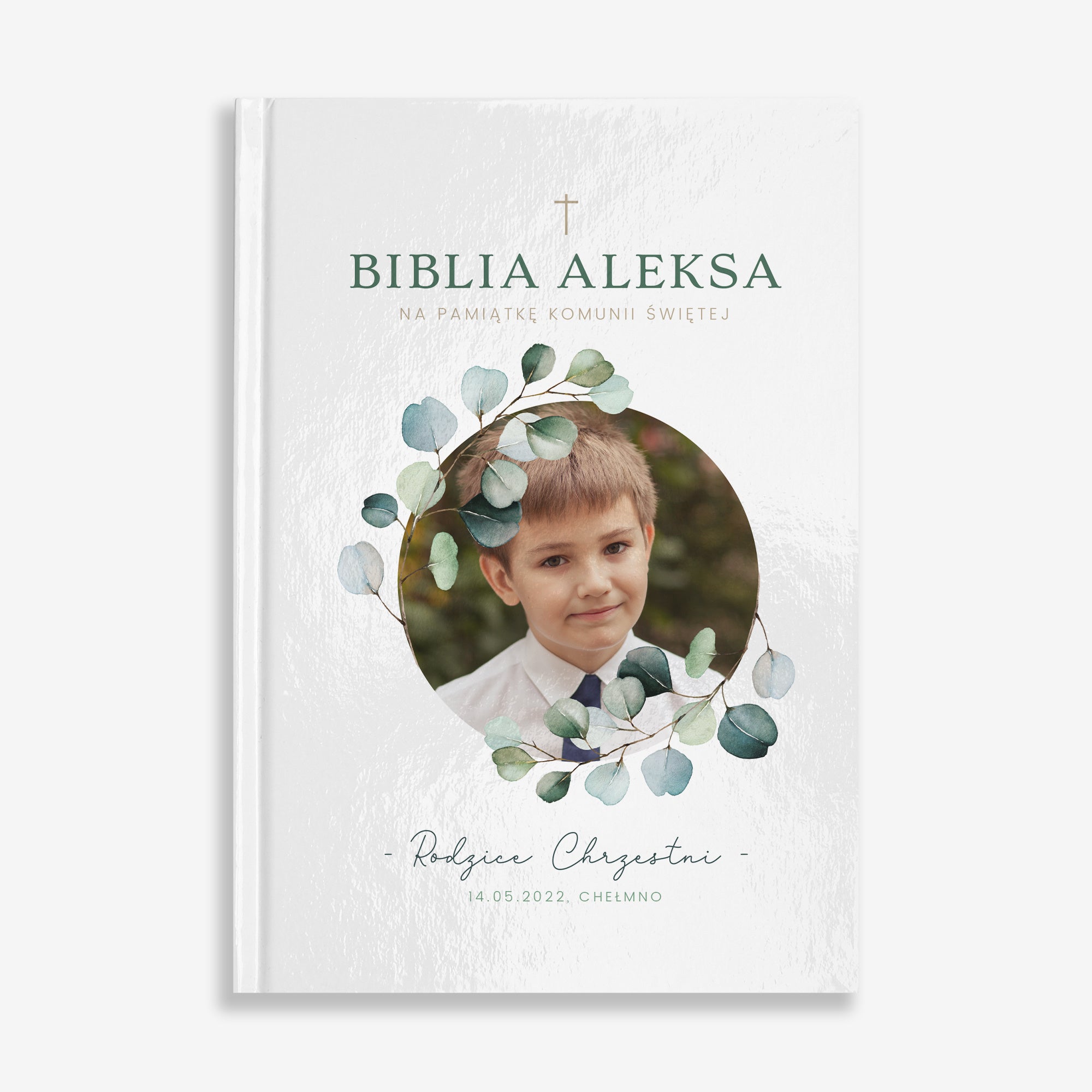 Biblia ze zdjęciem na pamiątkę Komunii Świętej biblia na Komunię dla chłopca prezent na Komunię dla chłopca