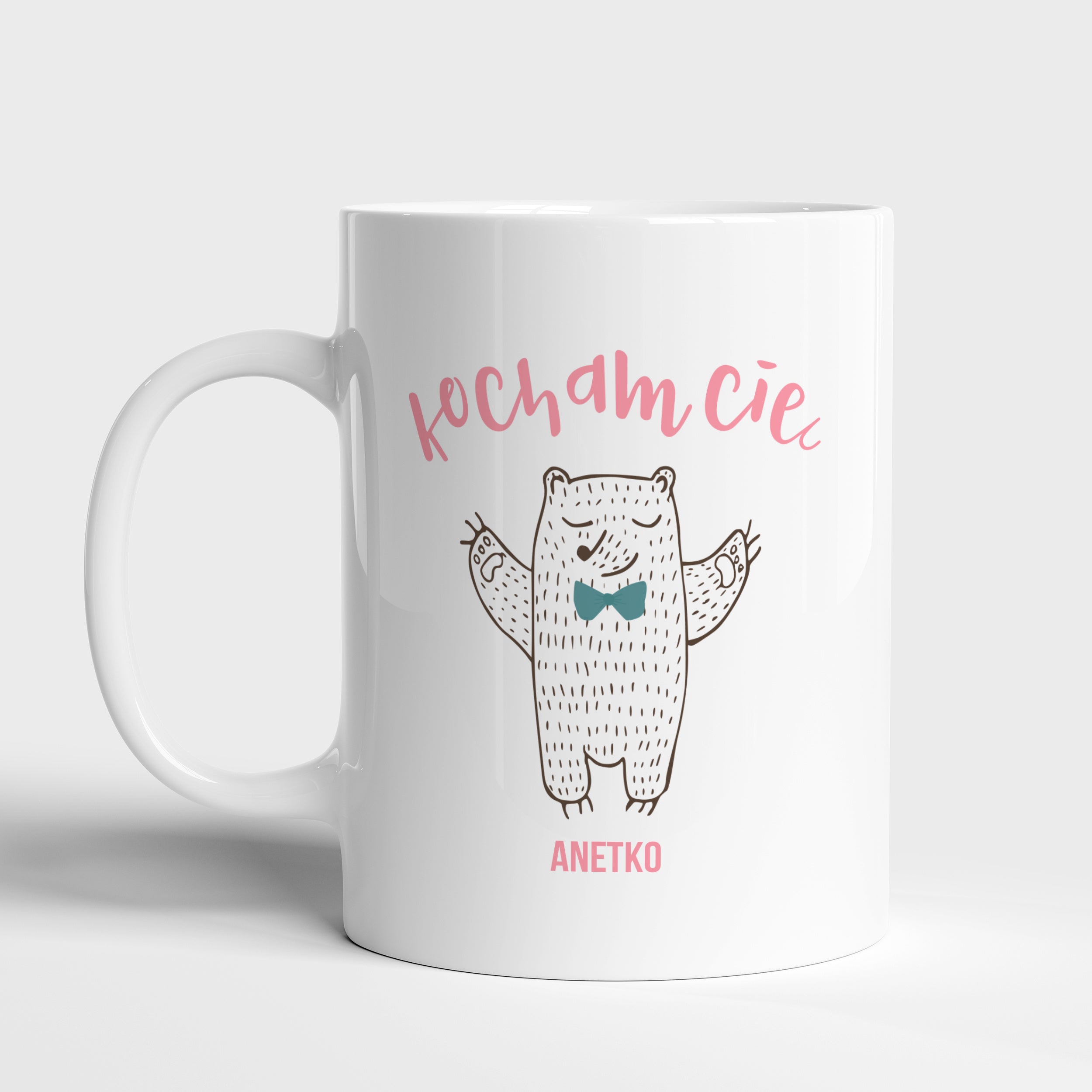 Personalizowany kubek - Miś - prezent dla narzeczonej kubek personalizowany prezent dla ukochanej