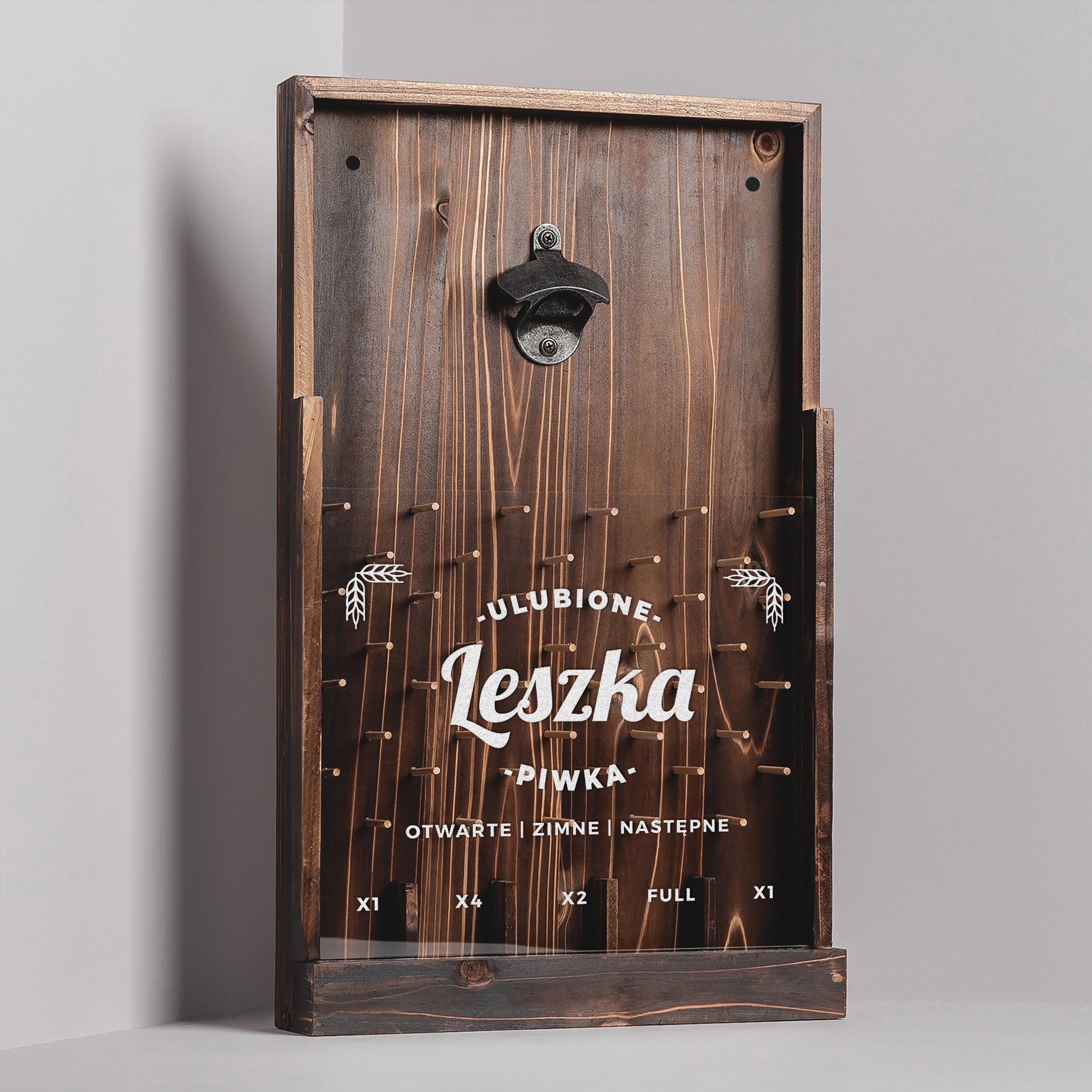 Personalizowany otwieracz ścienny - ulubione piwka