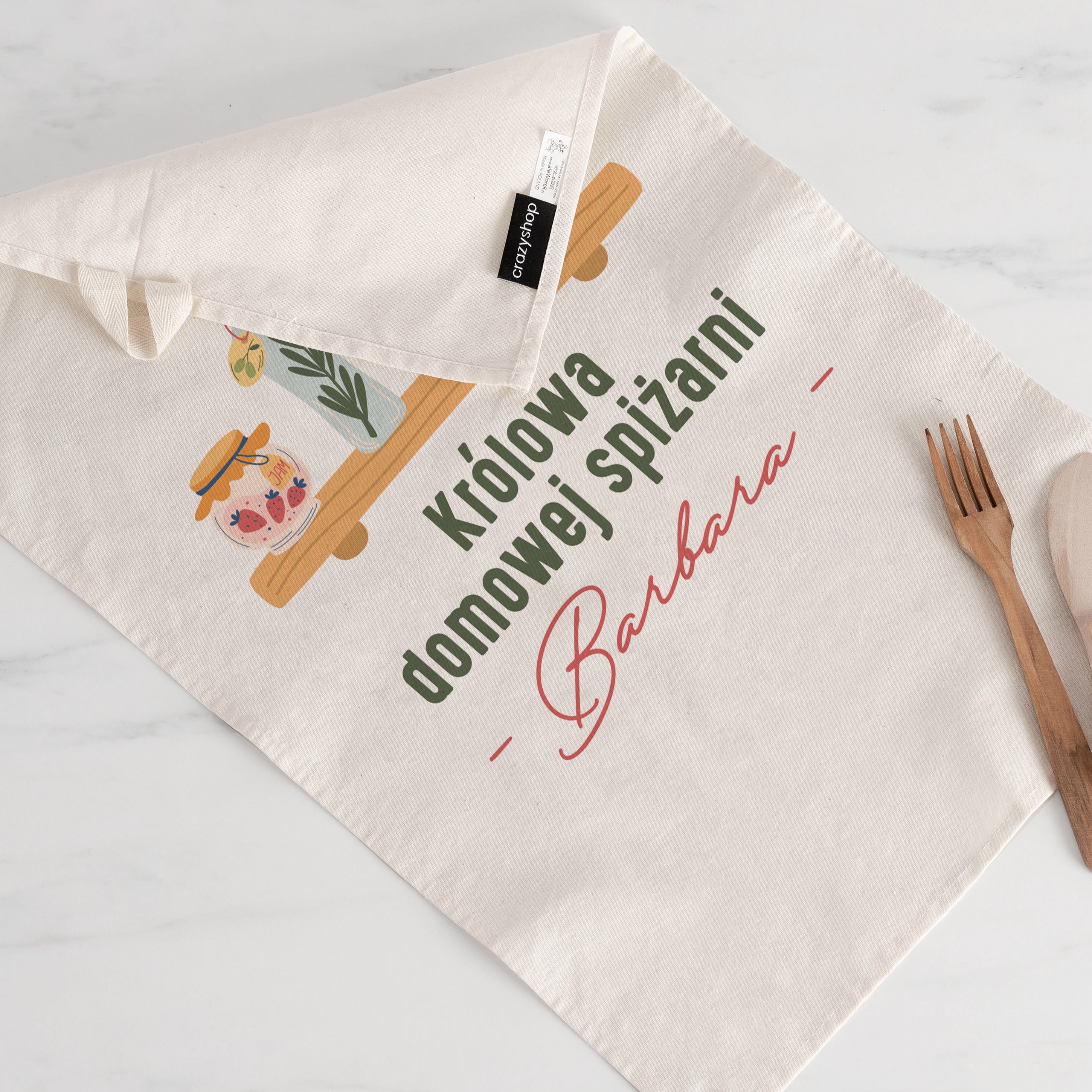 Personalizowana ścierka na prezent do kuchni - królowa spiżarni