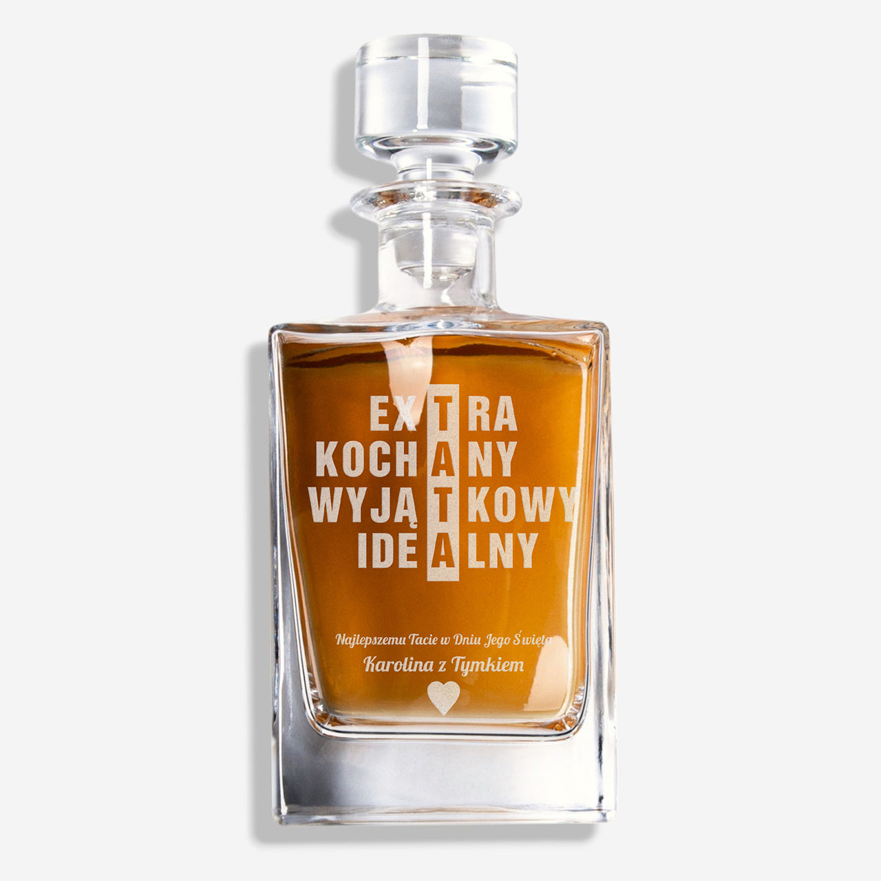 Elegancka karafka w skrzynce - prezent na taty od dzieci