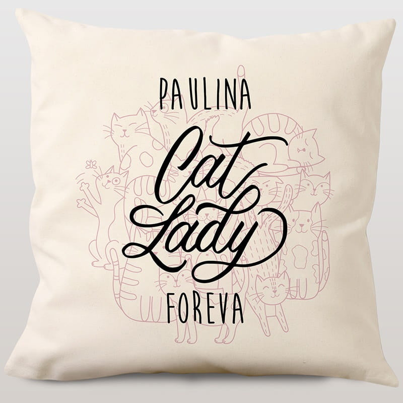 Poduszka dla kociary - cat lady prezent dla kociary poduszka z kotami prezent dla miłośniczki kotów