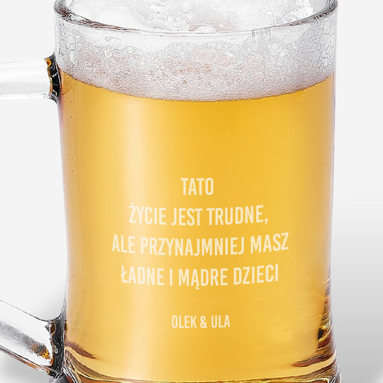 Grawerowany kufel dla taty - życie jest trudne