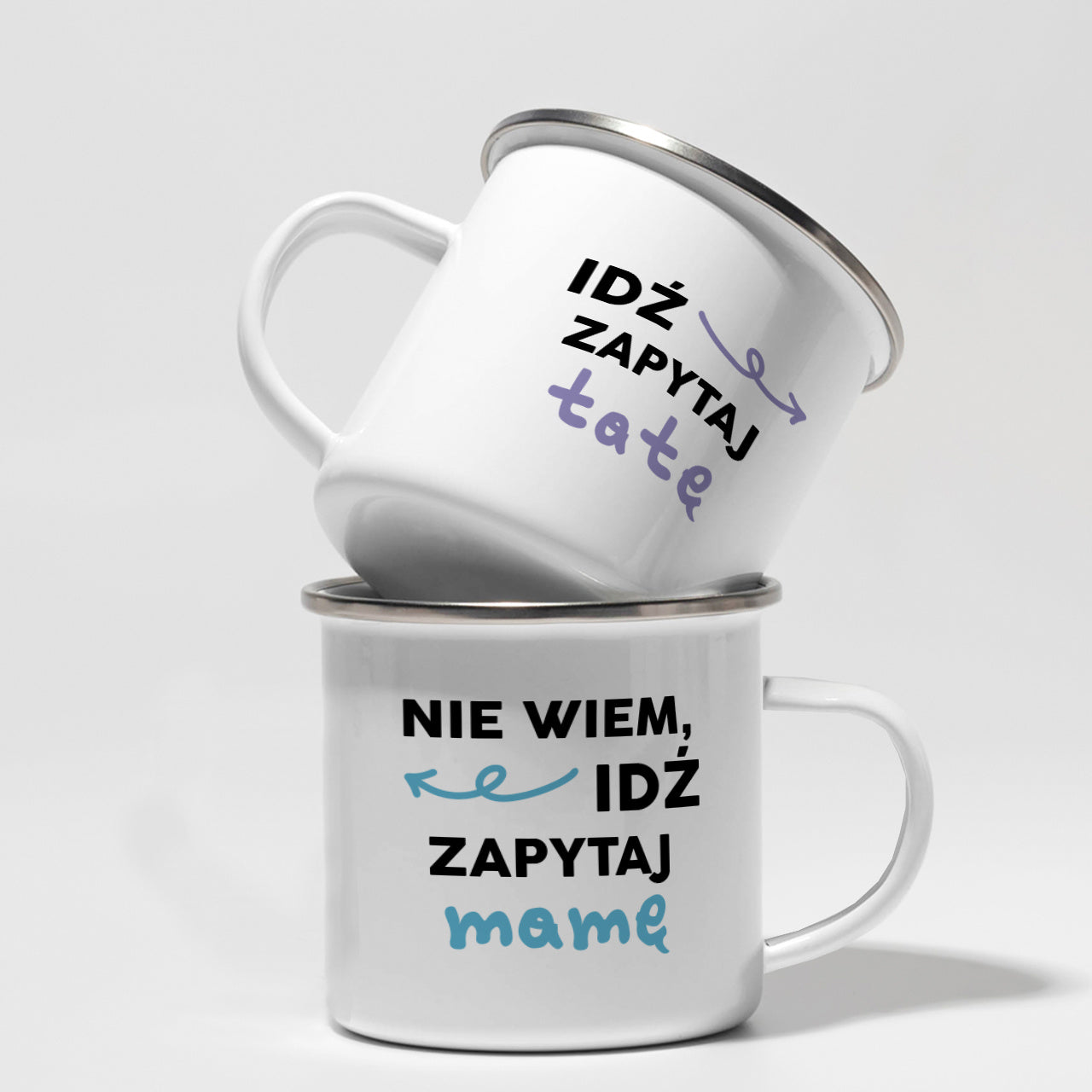 Kubki emaliowane dla rodziców - idź zapytaj