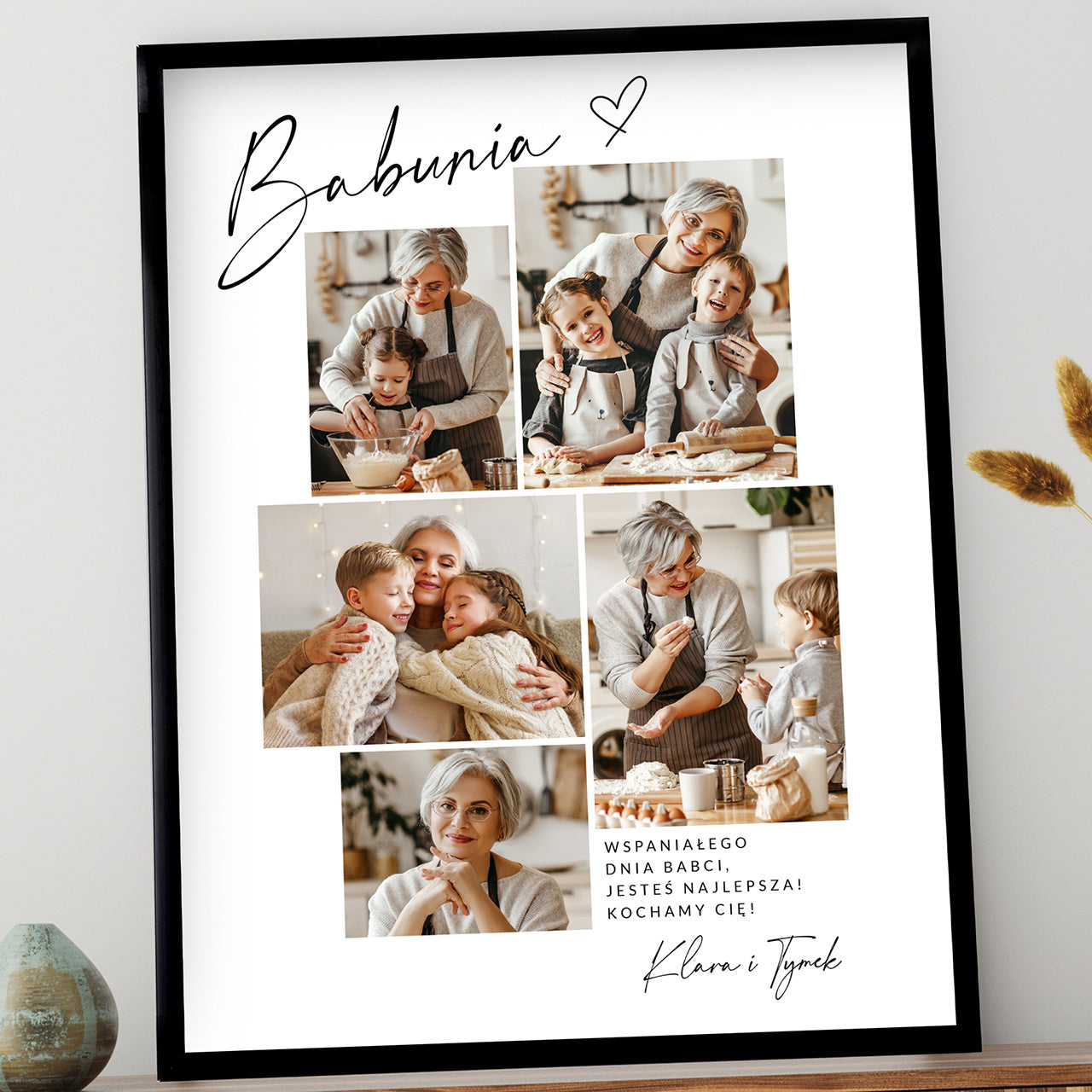 Plakat ze zdjęciami na Dzień Babci prezent dla babci plakat na Dzień Babci prezent od wnuków