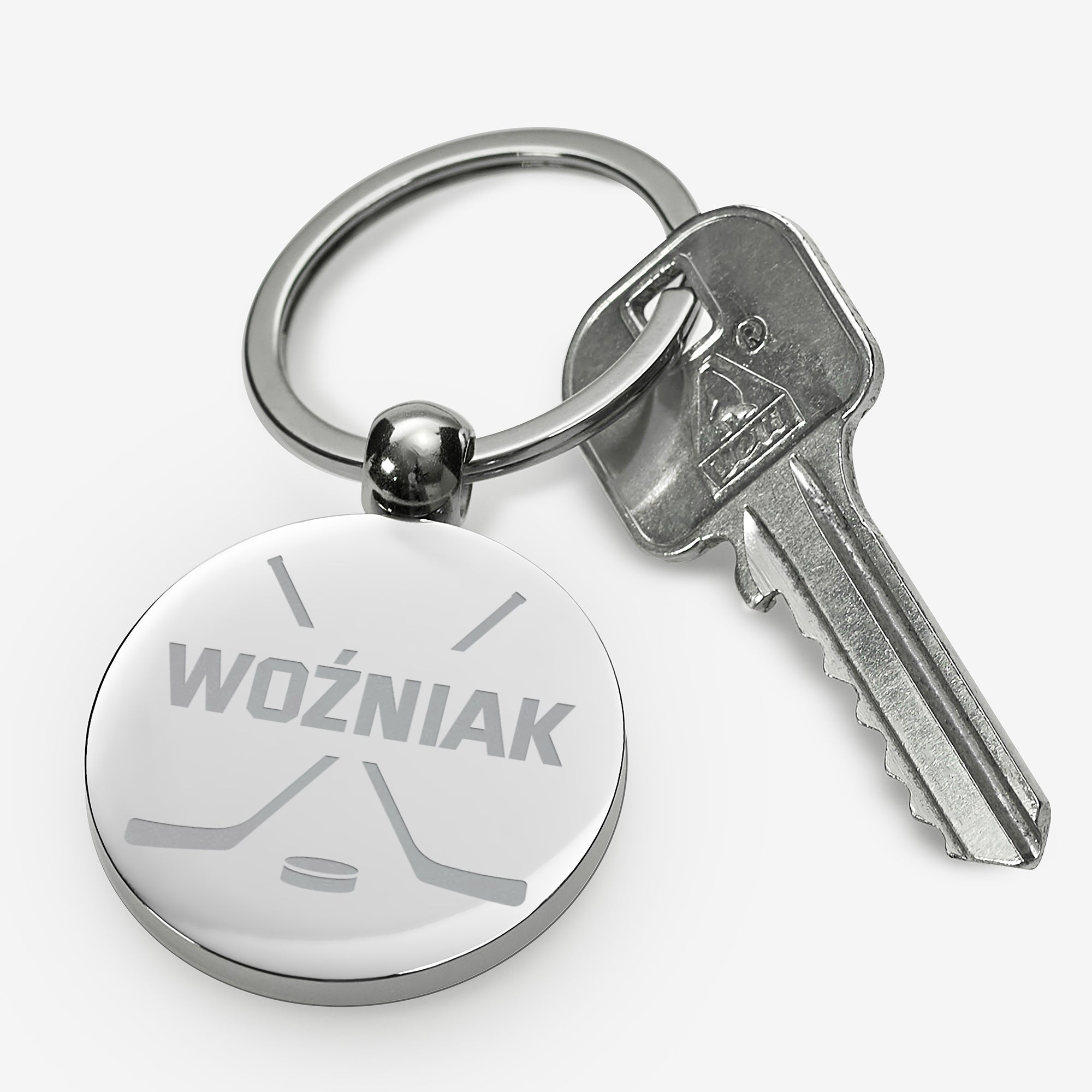 Brelok dla fana hokeja brelok dla hokeisty metalowy brelok personalizowany brelok prezent dla sportowca