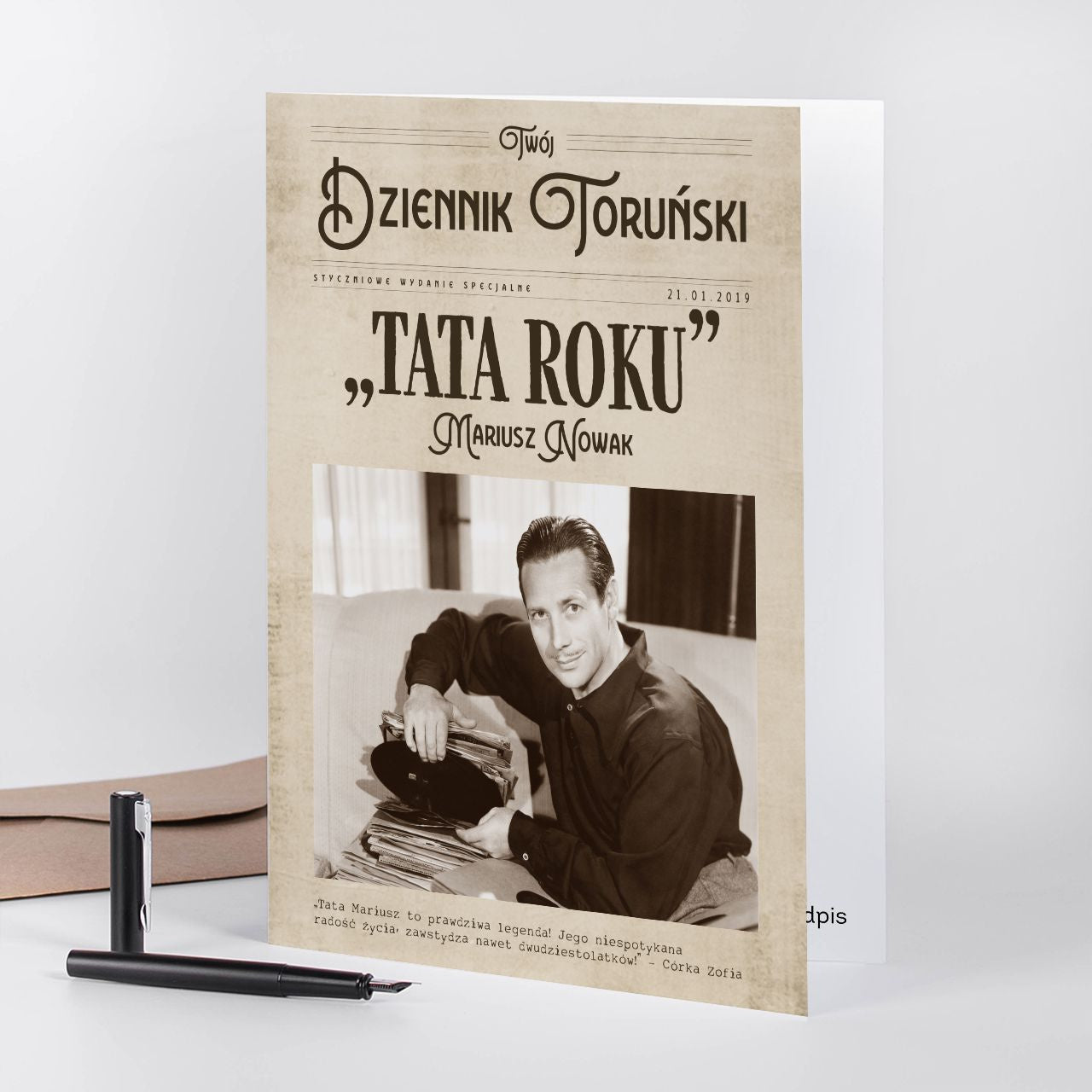 Kartka na Dzień Ojca A4 - Tata Roku