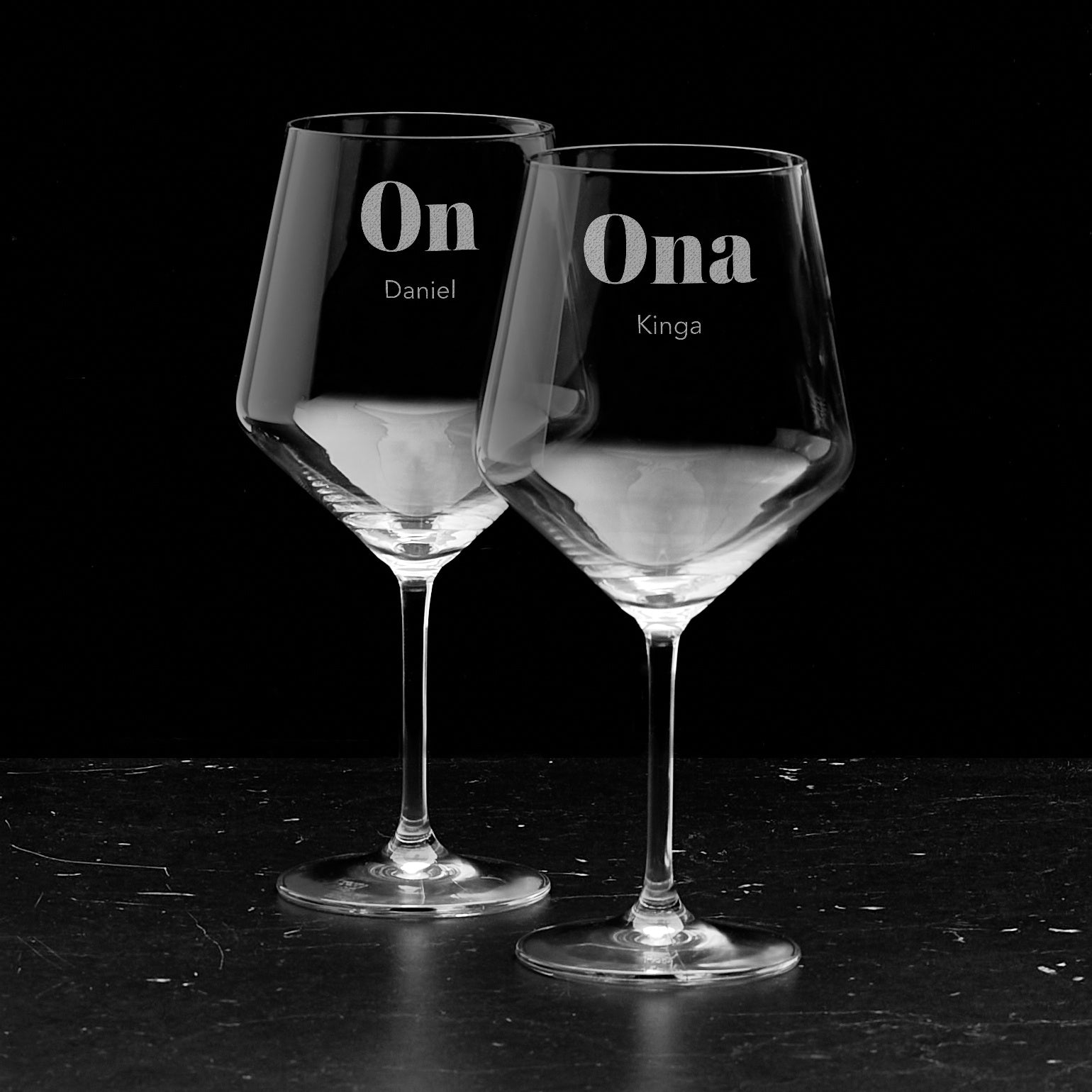 Kieliszki do wina XXL - Ona i On - oryginalny prezent dla pary