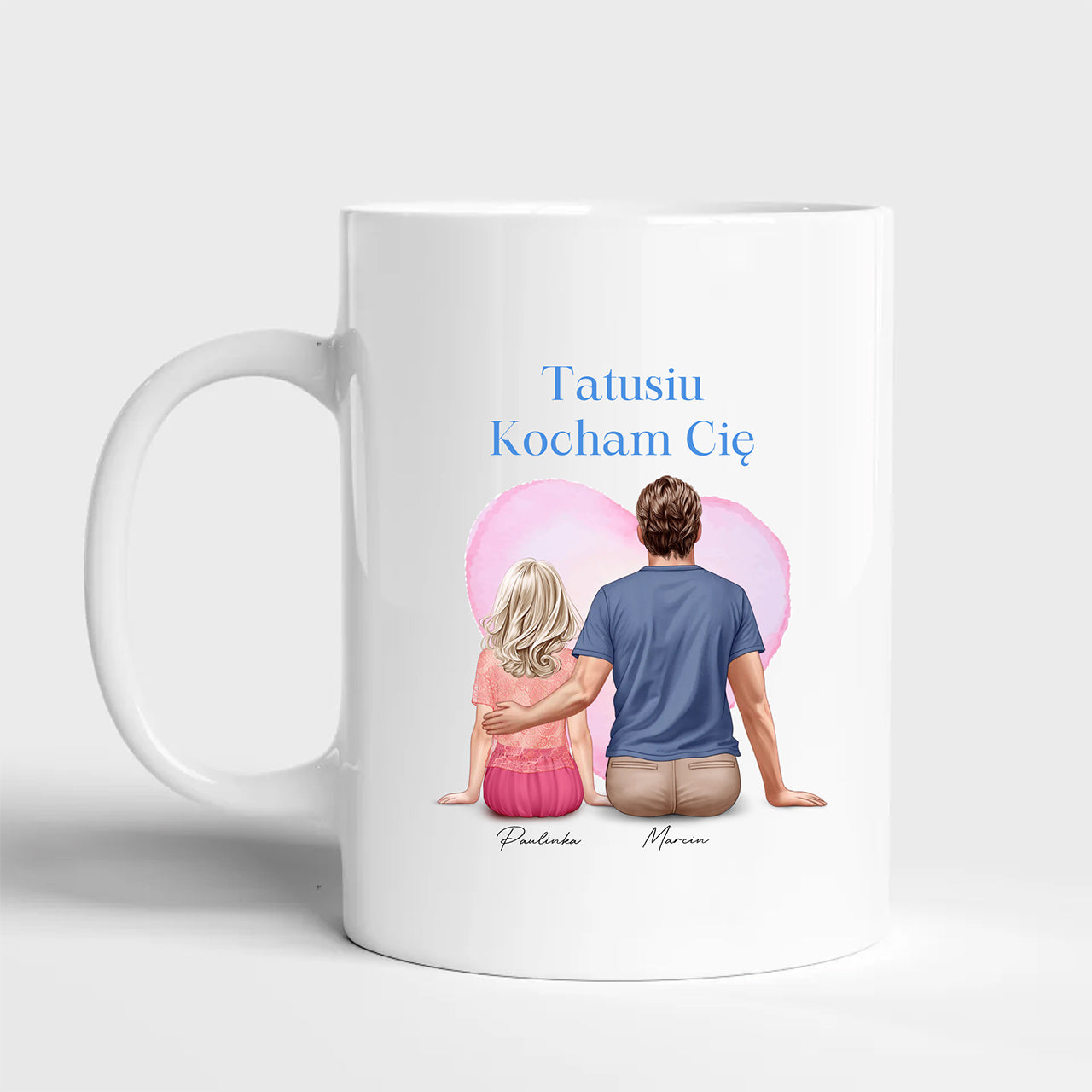 Kubek na prezent dla taty - Portret Taty i Córki prezent na Dzień Taty prezent dla taty od córki kubek dla taty