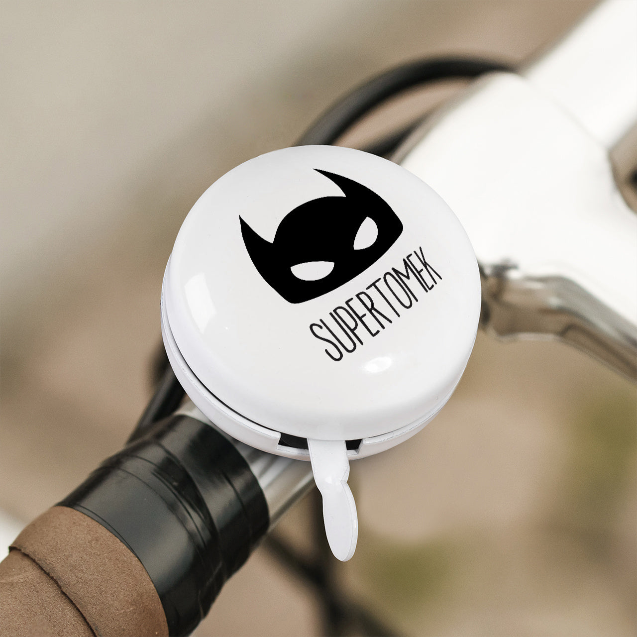 Personalizowany dzwonek rowerowy dla chłopca - superbohater